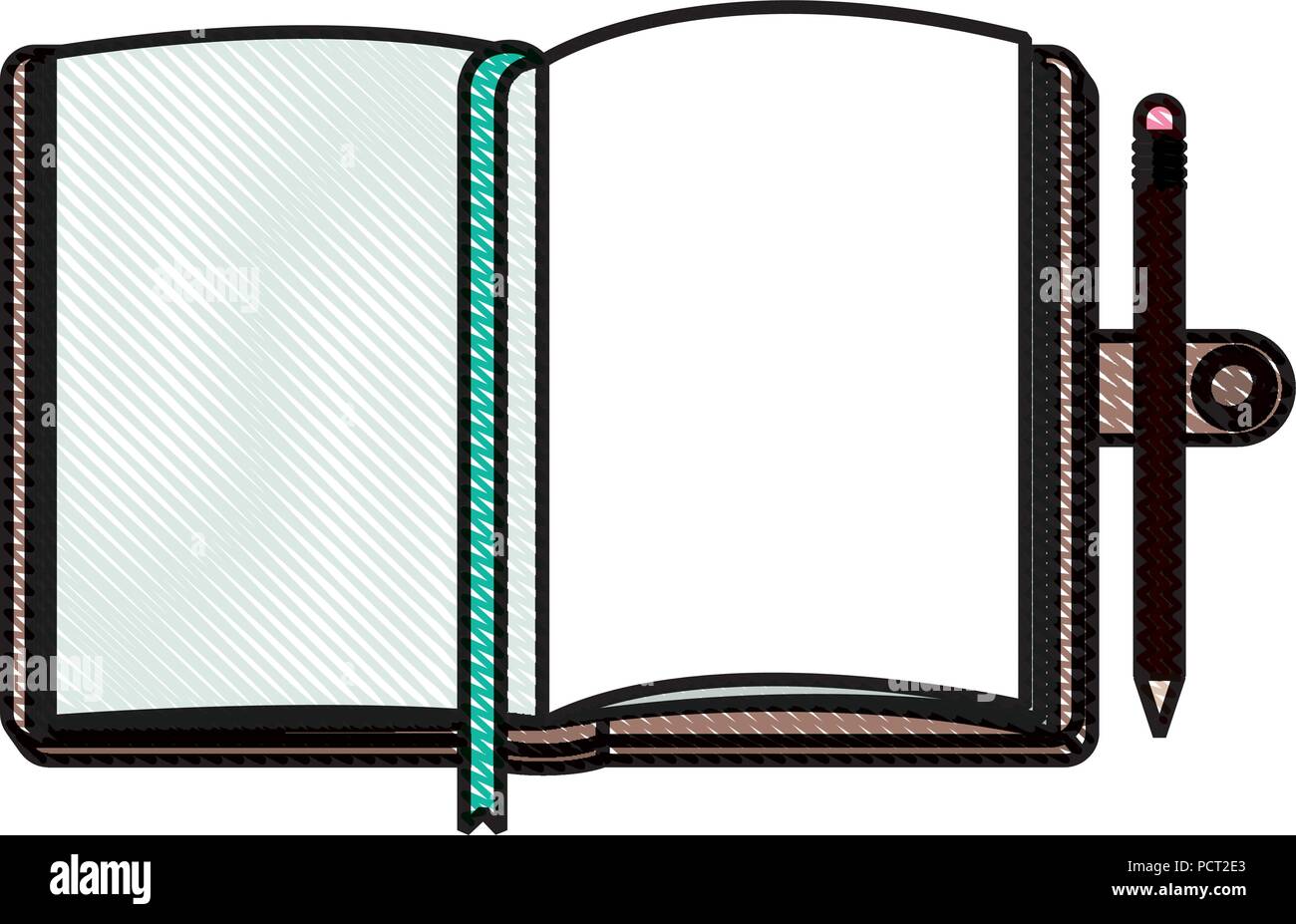 Ouvrir le journal avec le crayon Illustration de Vecteur