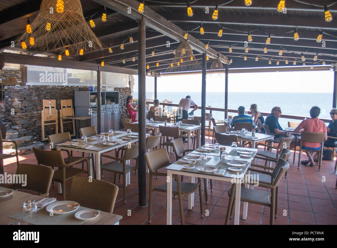 Intérieur du restaurant La Cala Golf Resort de La Manga Murcia Espagne Banque D'Images