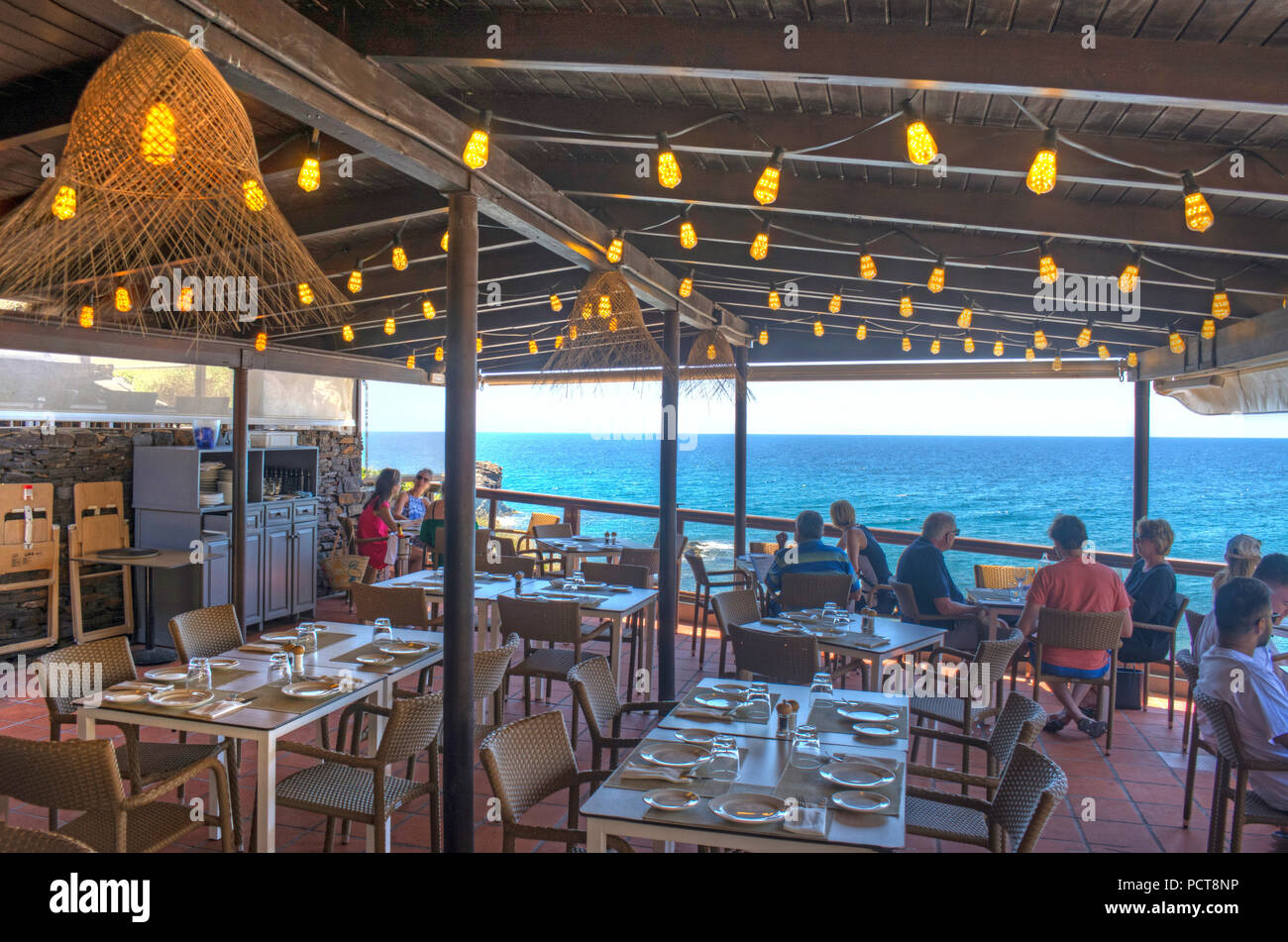 Intérieur du restaurant La Cala Golf Resort de La Manga Murcia Espagne Banque D'Images