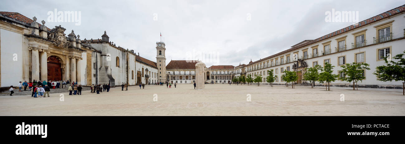 Panorama de la place de l'Université de l'Université de Coimbra, Coimbra, Coimbra, Portugal, Europe Banque D'Images