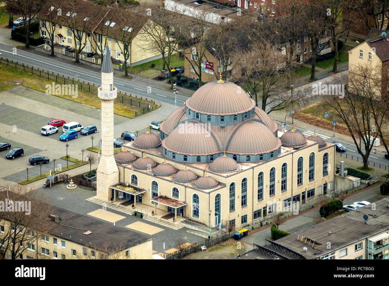 Mosquée DITIB Merkez Duisburg-Marxloh à Duisburg, Ruhr, Rhénanie du Nord-Westphalie, Allemagne Banque D'Images