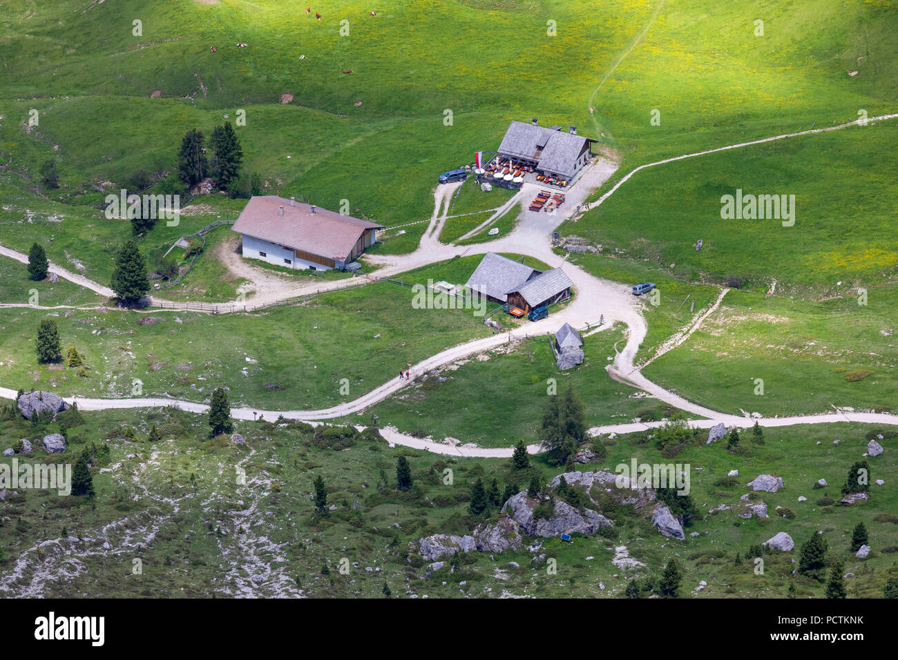 Alm, Gampen Funes valley, parc naturel de Puez-Geisler, Dolomites, Bolzano, le Tyrol du Sud, Italie Banque D'Images