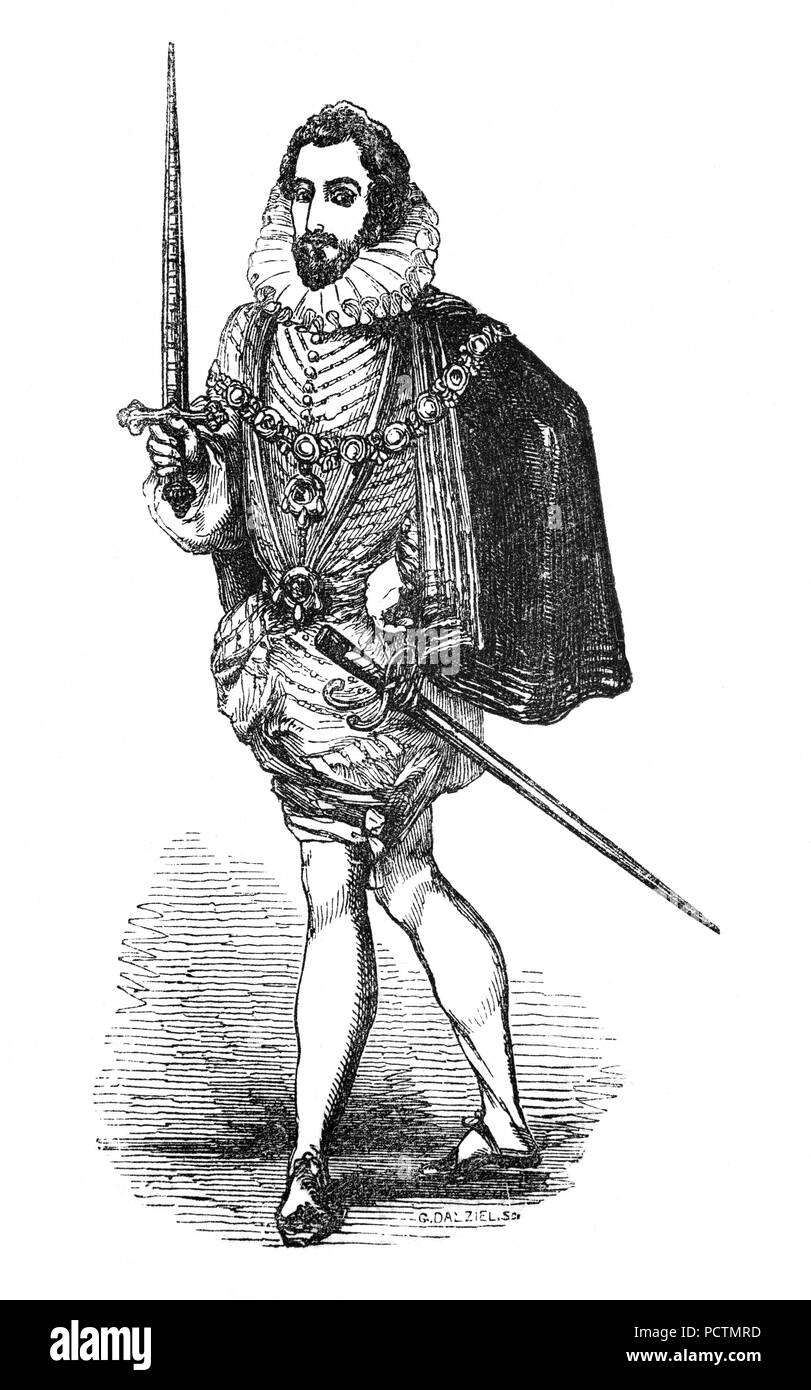 Henry Carey, 1er baron Hunsdon (1526-1596), était un noble anglais, courtisan et patron de Lord Chamberlain's Men - William Shakespeare's playing company. Un cousin d'Elizabeth I, et le fils de Mary Boleyn, maîtresse du roi Henri VIII, certains historiens ont émis l'hypothèse qu'il aurait pu être un enfant illégitime du Roi. Il a servi deux fois comme membre du Parlement européen, qui représente Buckingham et créé baron par sa cousine Elizabeth I d'Angleterre en 1559. Sa sœur, Catherine, a été l'un des préférés d'Élizabeth dames d'honneur et la Reine était très généreux pour sa famille Boleyn Banque D'Images