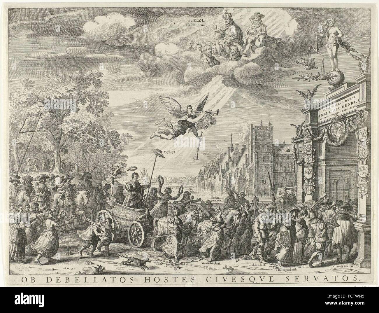 Allegoria dell'ingresso trionfale di Federico Enrico d'Orange all'Aia. Banque D'Images