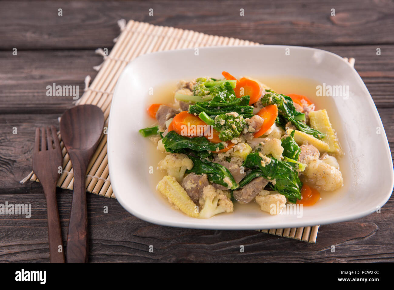 Capcay. Cuisine chinoise indonésienne de divers légumes Banque D'Images