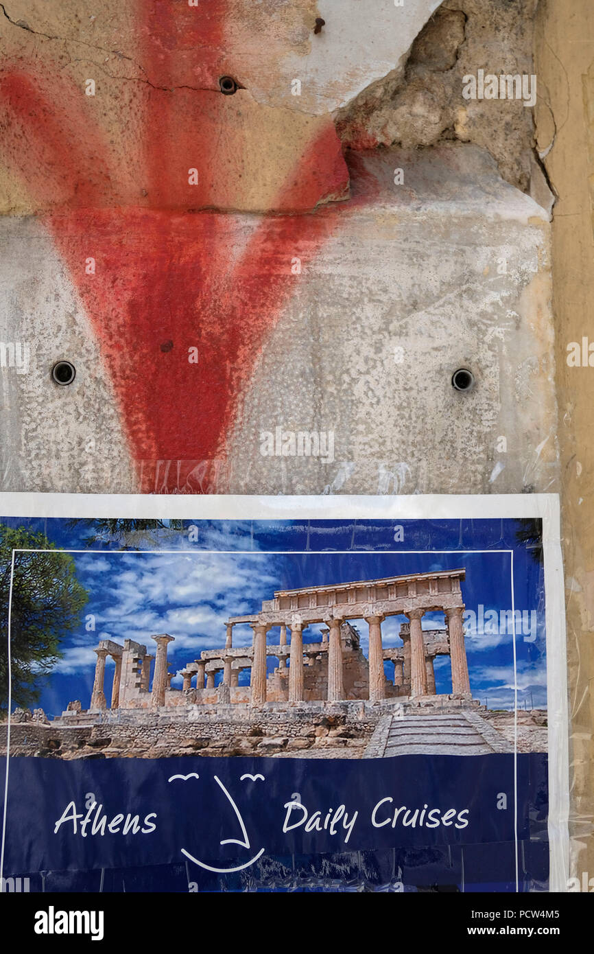 Poster à Athènes, Grèce, Europe Banque D'Images