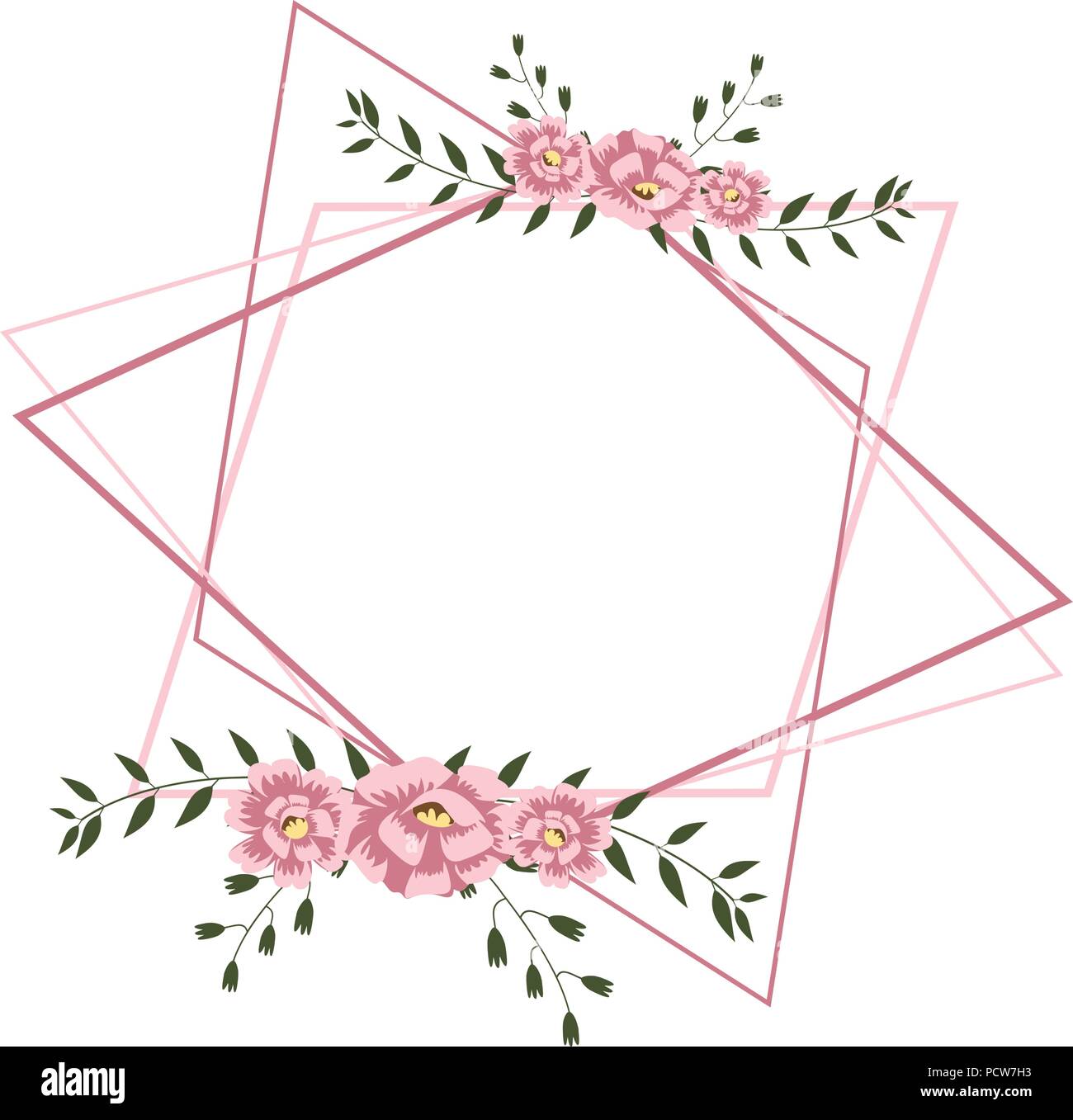Floral fleur floral Frame Plate Illustration Illustration de Vecteur