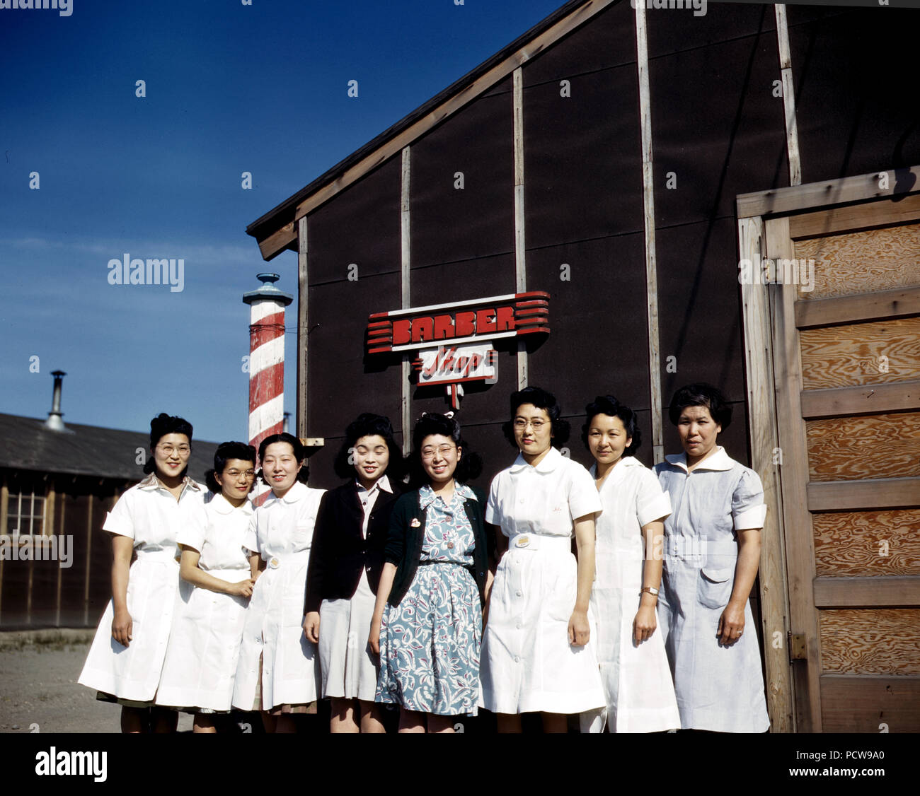 Camp Japonais-américain, la guerre, l'évacuation d'urgence[Tule Lake Centre de réinstallation, Newell, Californie - 1942 ou 1943 Banque D'Images