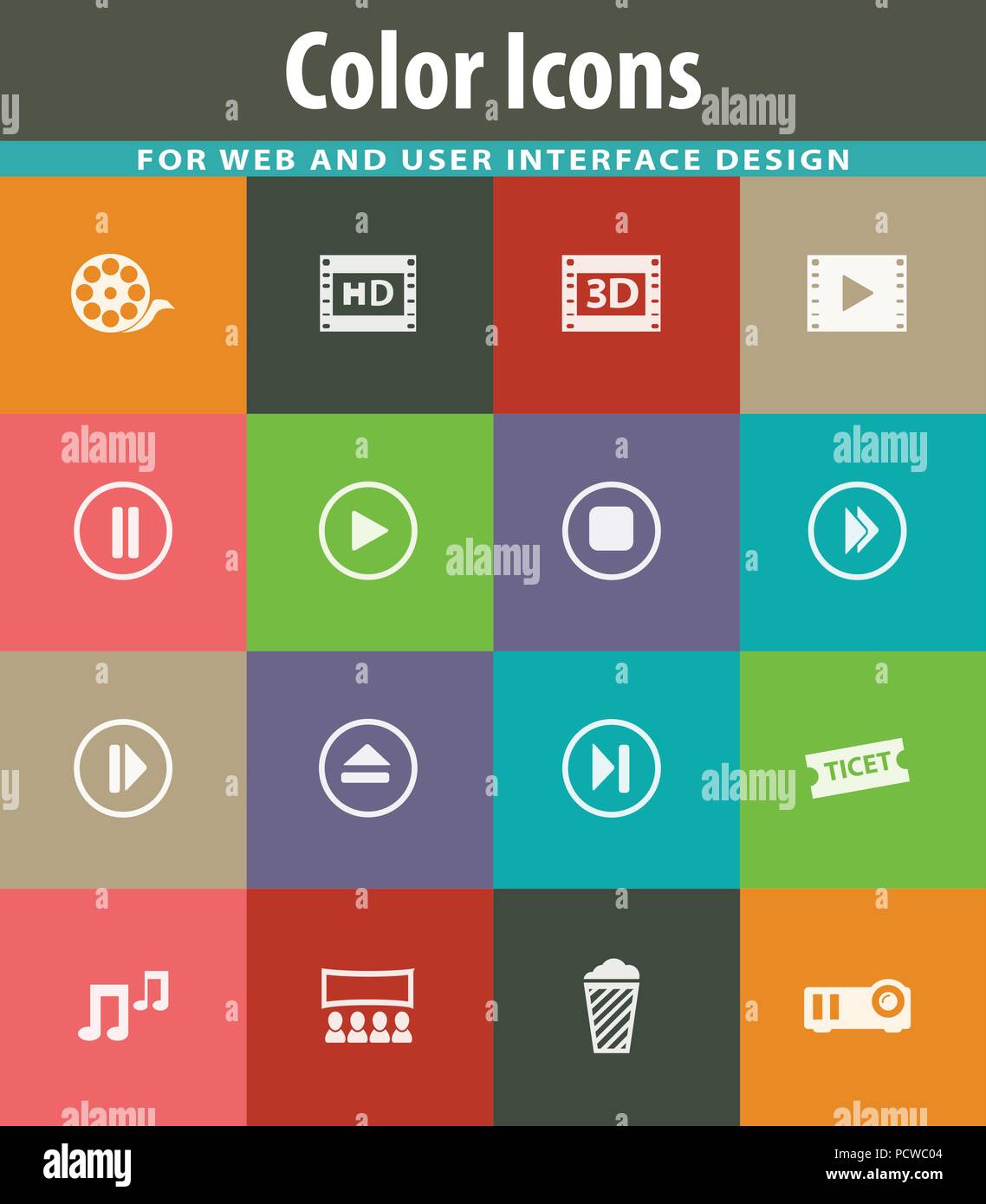 Cinema icon set Illustration de Vecteur