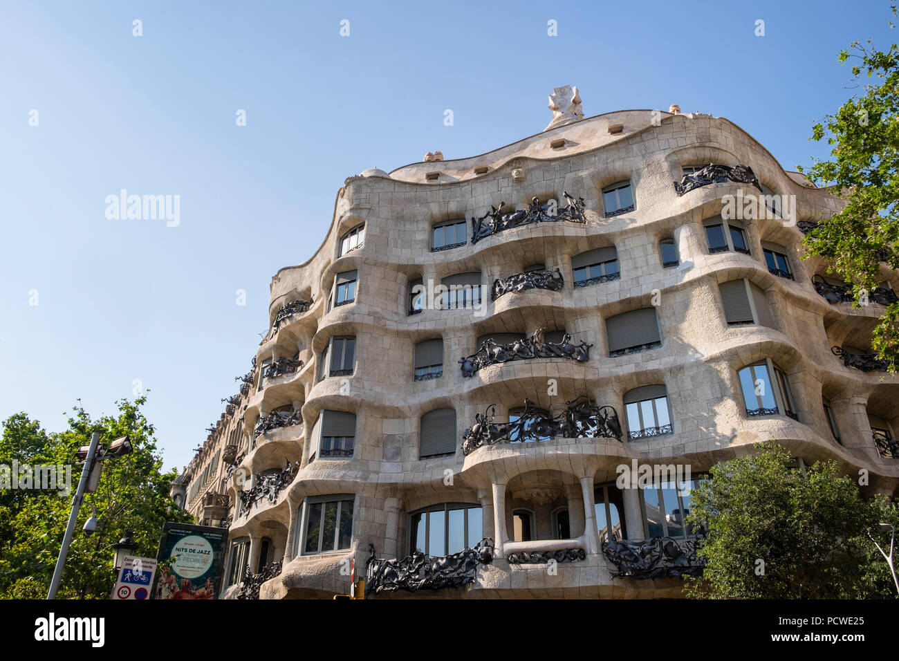 La Pedrera de Gaudi, un immeuble conçu à Barcelone, Espagne Banque D'Images