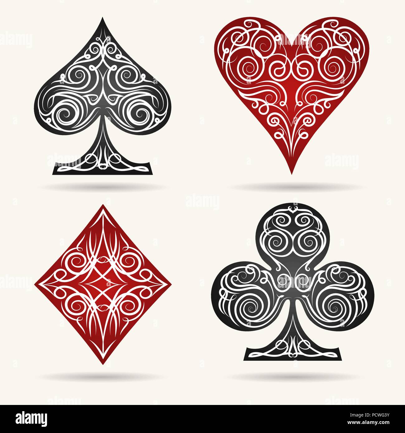 Jeu de cartes Jeu de combinaisons d'ornement. Vector illustration. Illustration de Vecteur