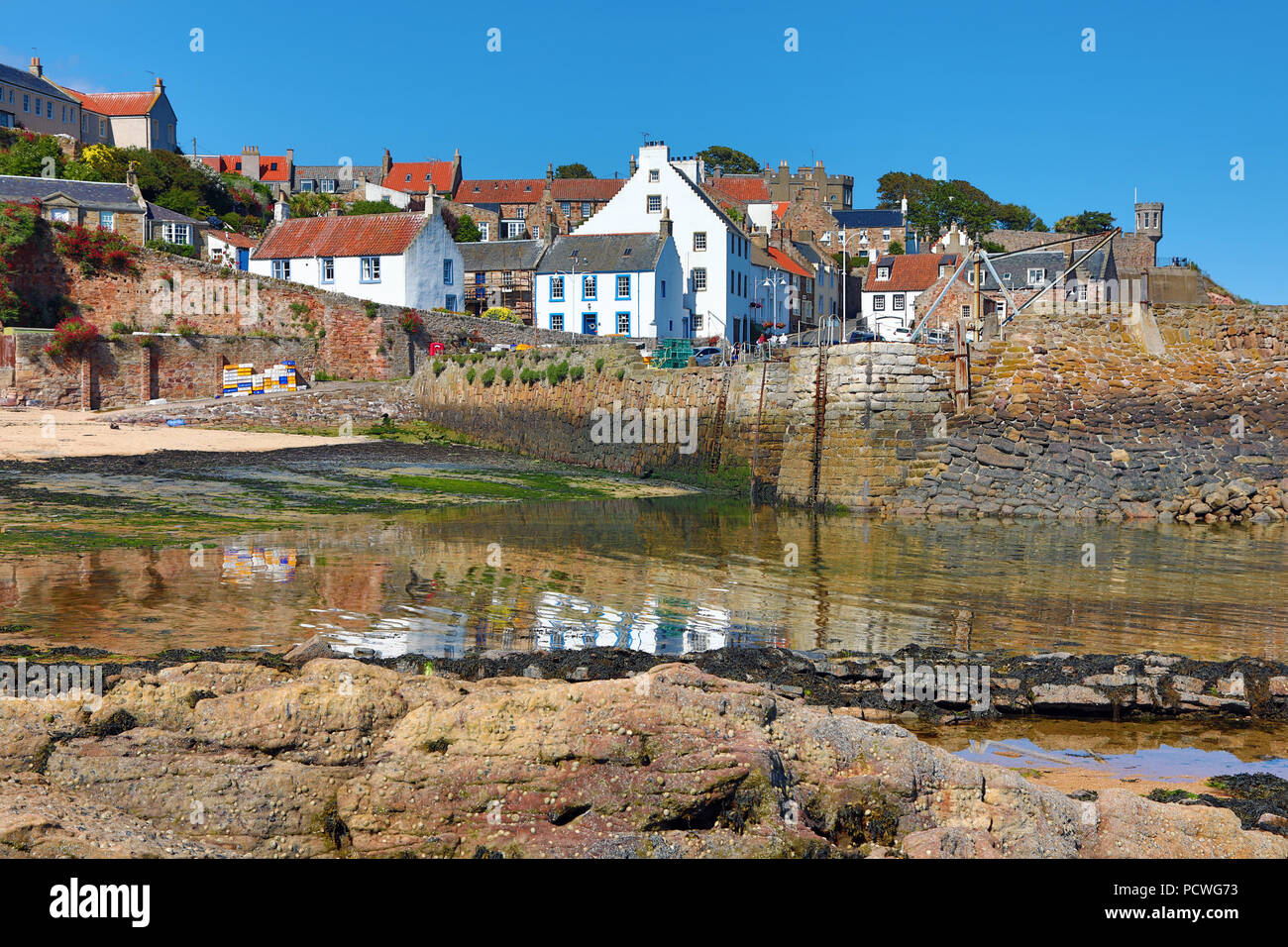 La plage de Crail village de pêcheurs et port, Fife, Scotland Banque D'Images