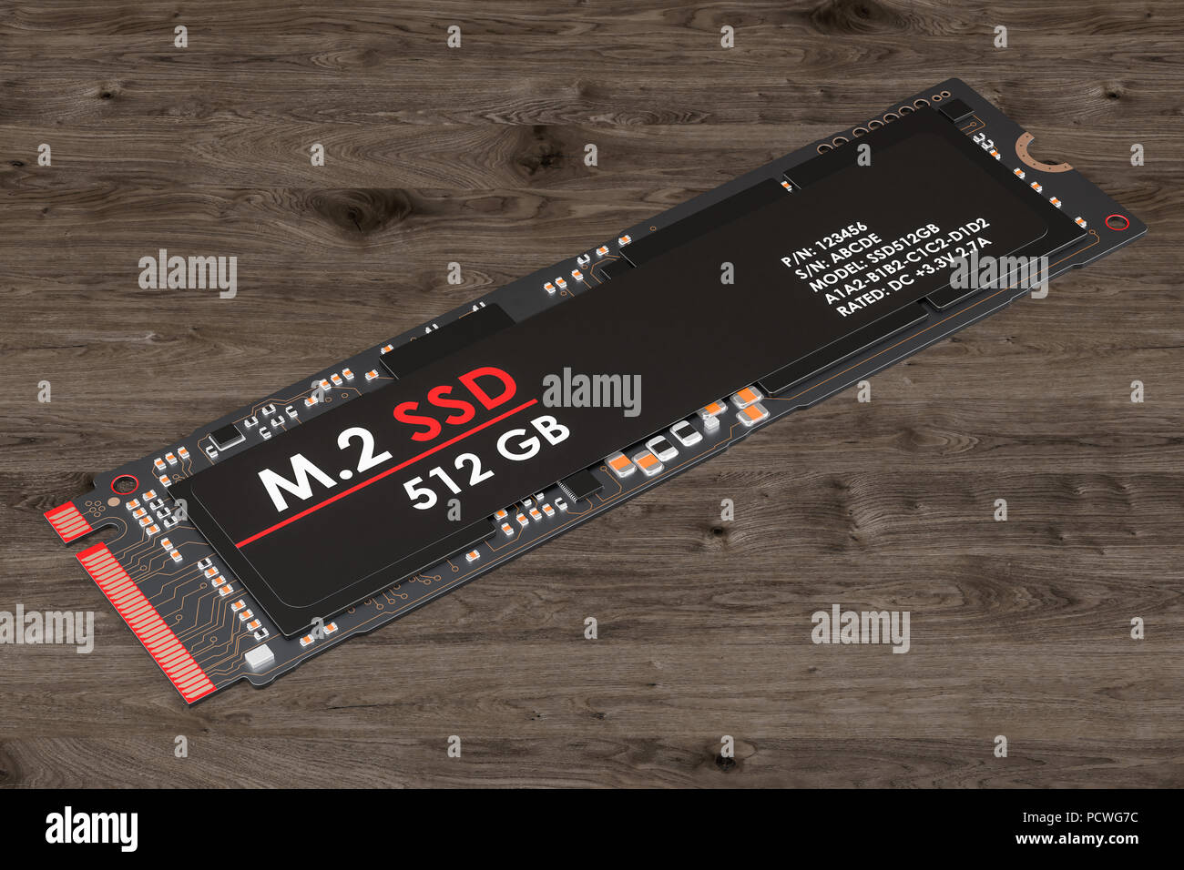 M2 512 Go SSD, 3D Rendering isolé sur fond blanc Banque D'Images