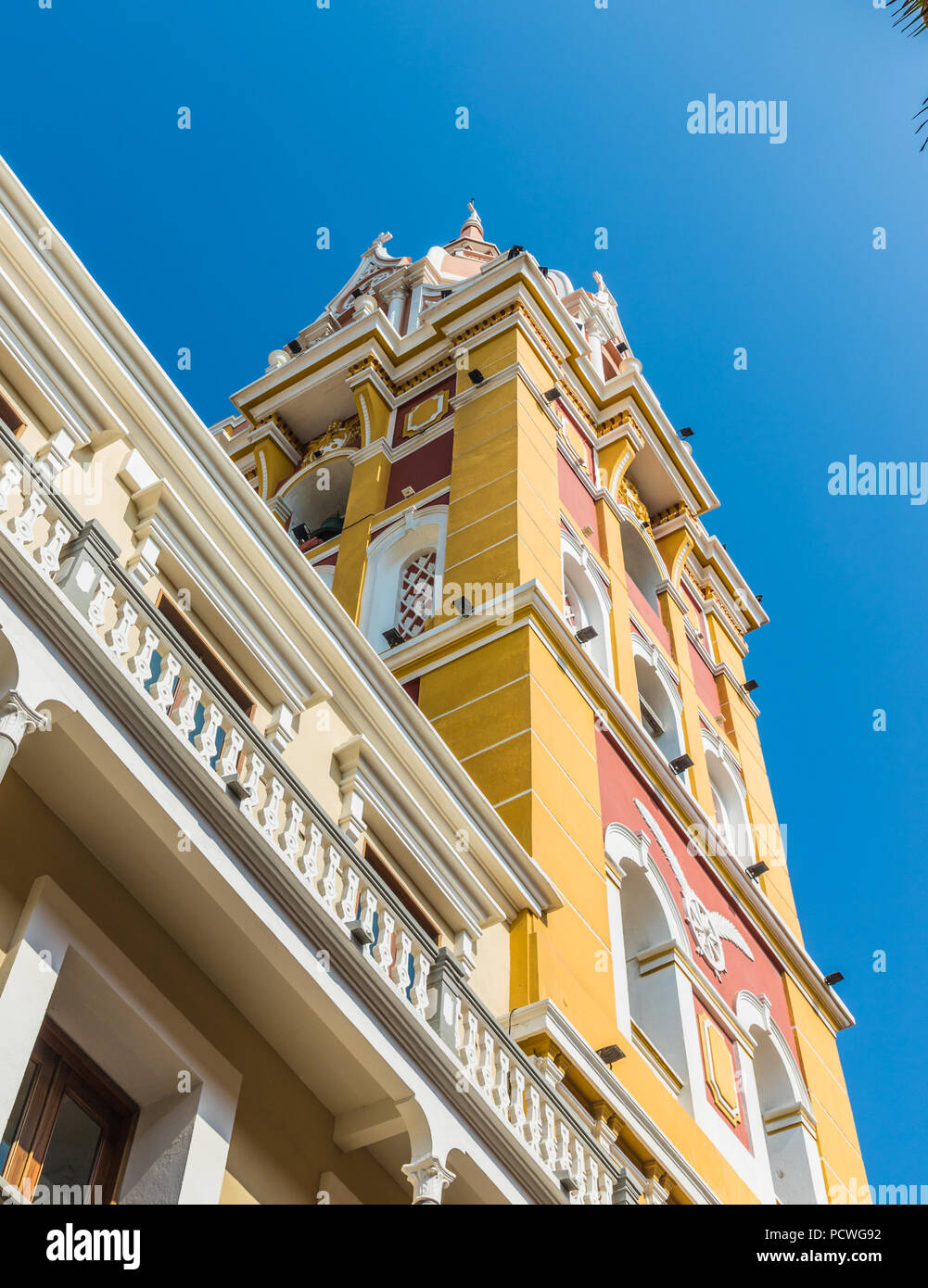 Carthagène, Colombie. Avril 2018. Une vue de la cathédrale de dôme rose de Carthagène à Cartagena, Colombie. Banque D'Images