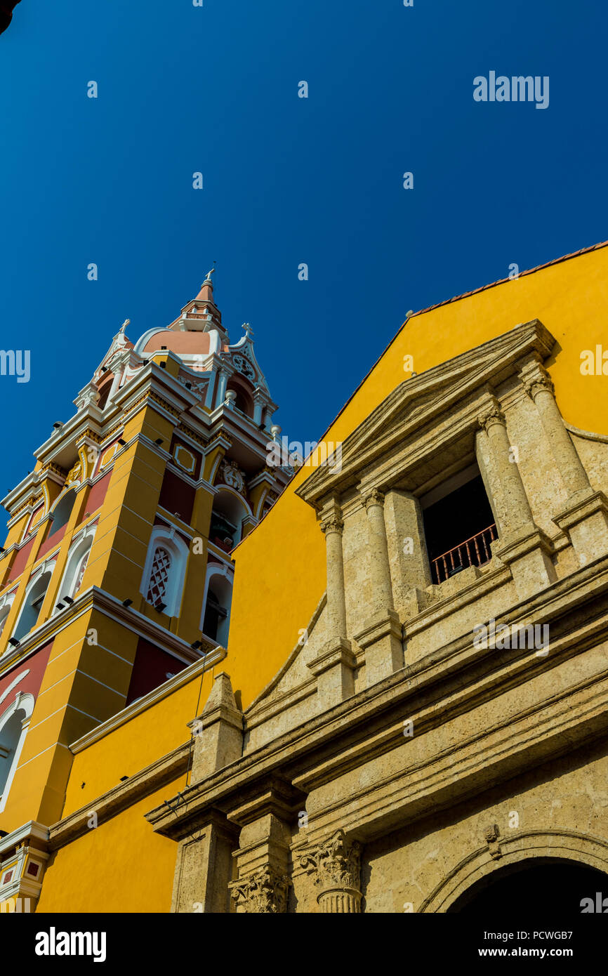 Carthagène, Colombie. Avril 2018. Une vue de la cathédrale de dôme rose de Carthagène à Cartagena, Colombie. Banque D'Images