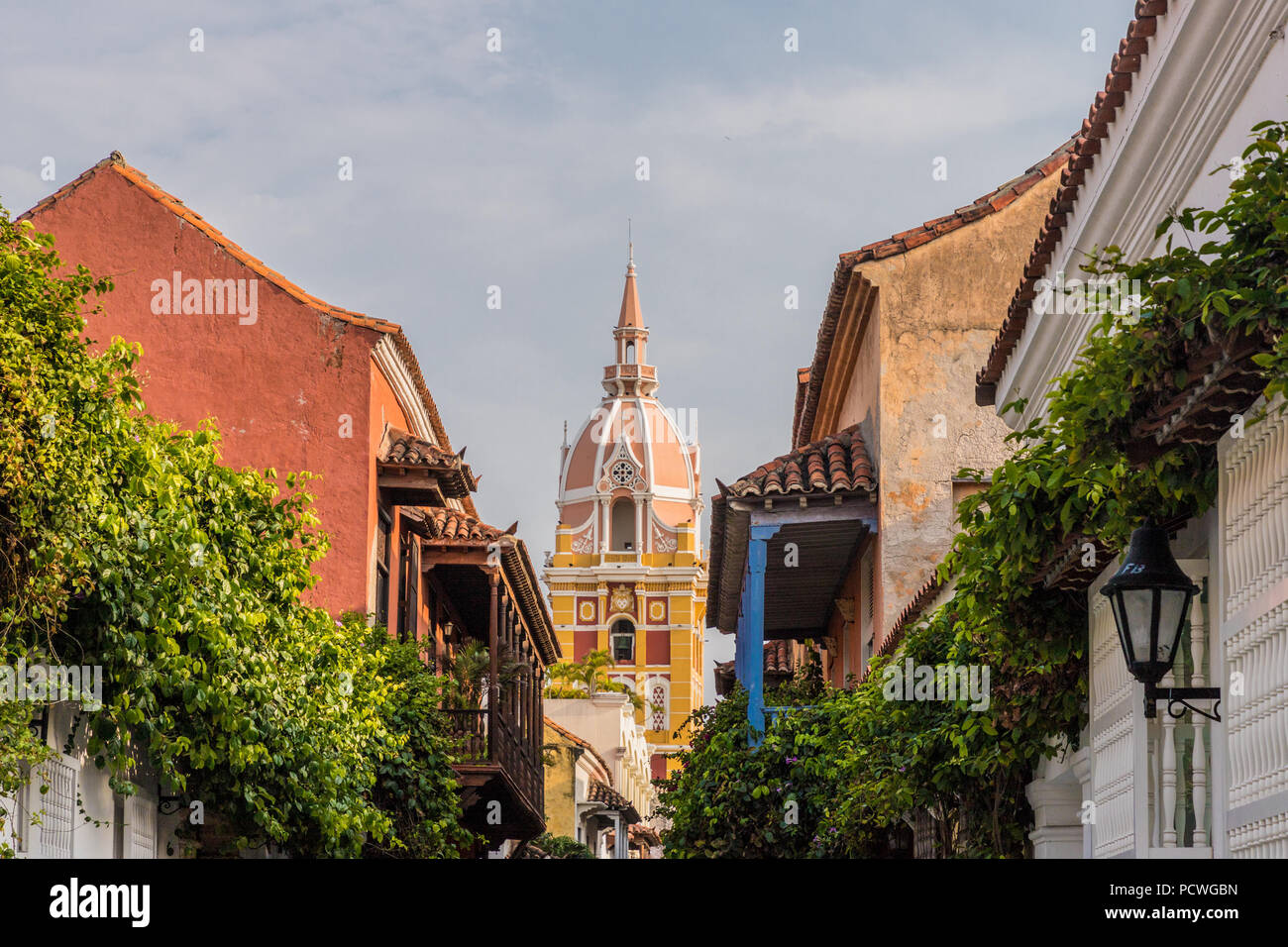 Carthagène, Colombie. Avril 2018. Une vue de la cathédrale de dôme rose de Carthagène à Cartagena, Colombie. Banque D'Images