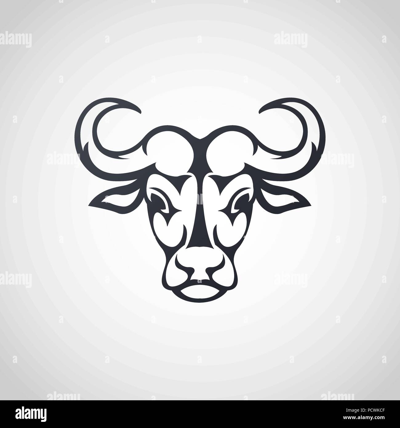 Buffle africain icône logo design, illustration vectorielle Illustration de Vecteur