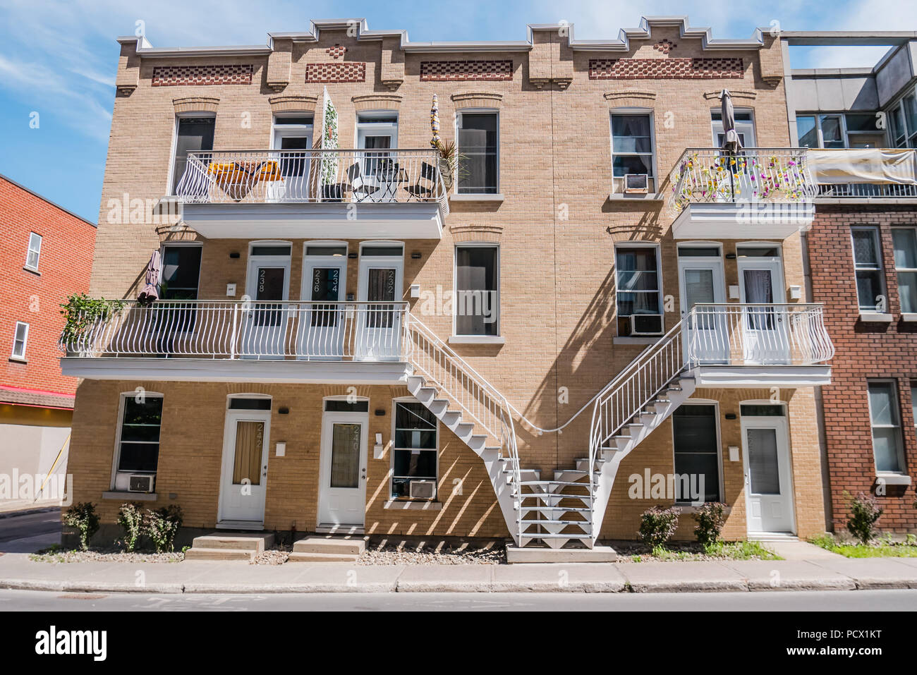Maisons de style français à Montréal Québec Canada Banque D'Images