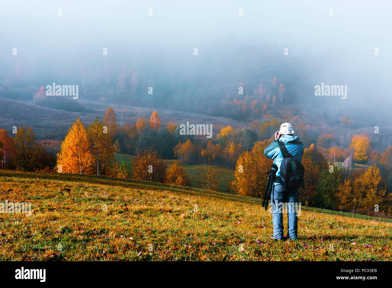 Photo photographe de paysage d'automne Banque D'Images