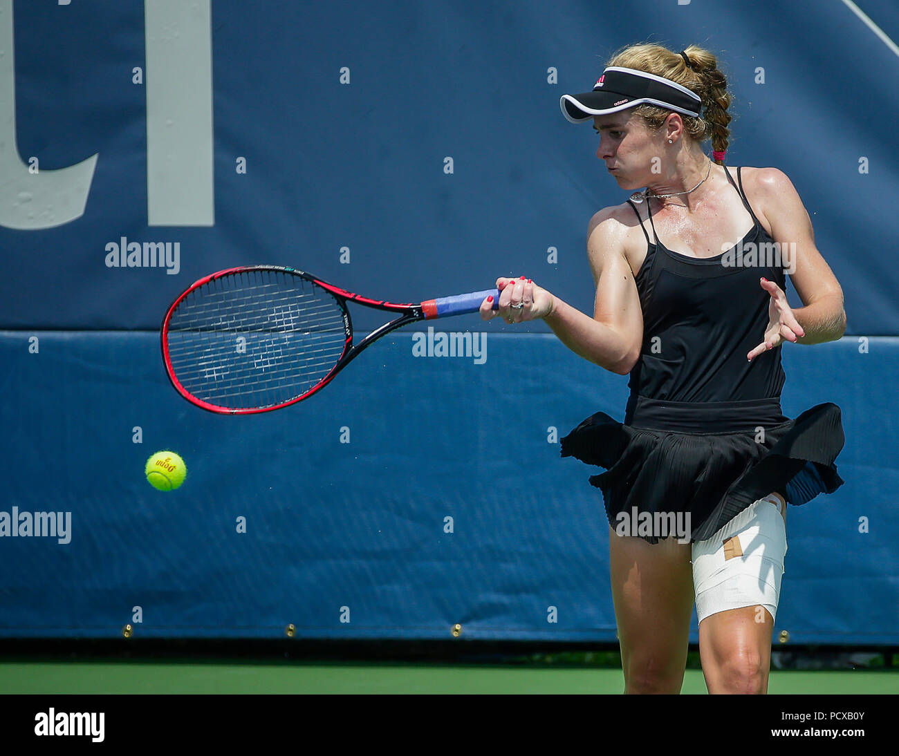 4 août 2018 : Allie Kiick joue un coup droit tourné lors d'un match de tennis Open de Citi à Rock Creek Park, à Washington DC. Justin Cooper/CSM Banque D'Images