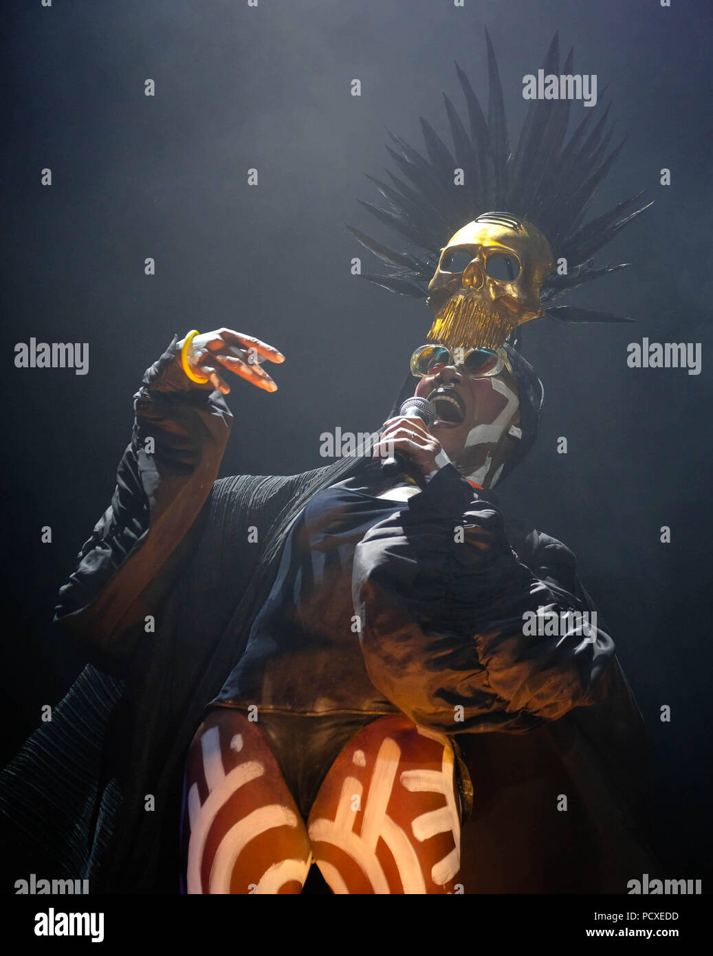 Dorset, UK. 4 août 2018. Festival Bestival Jour 2 - 4 août 2018. Grace Jones sur scène, Lulworth, Dorset, UK/Fletcher-Park Crédit : Dawn Alamy Live News Banque D'Images