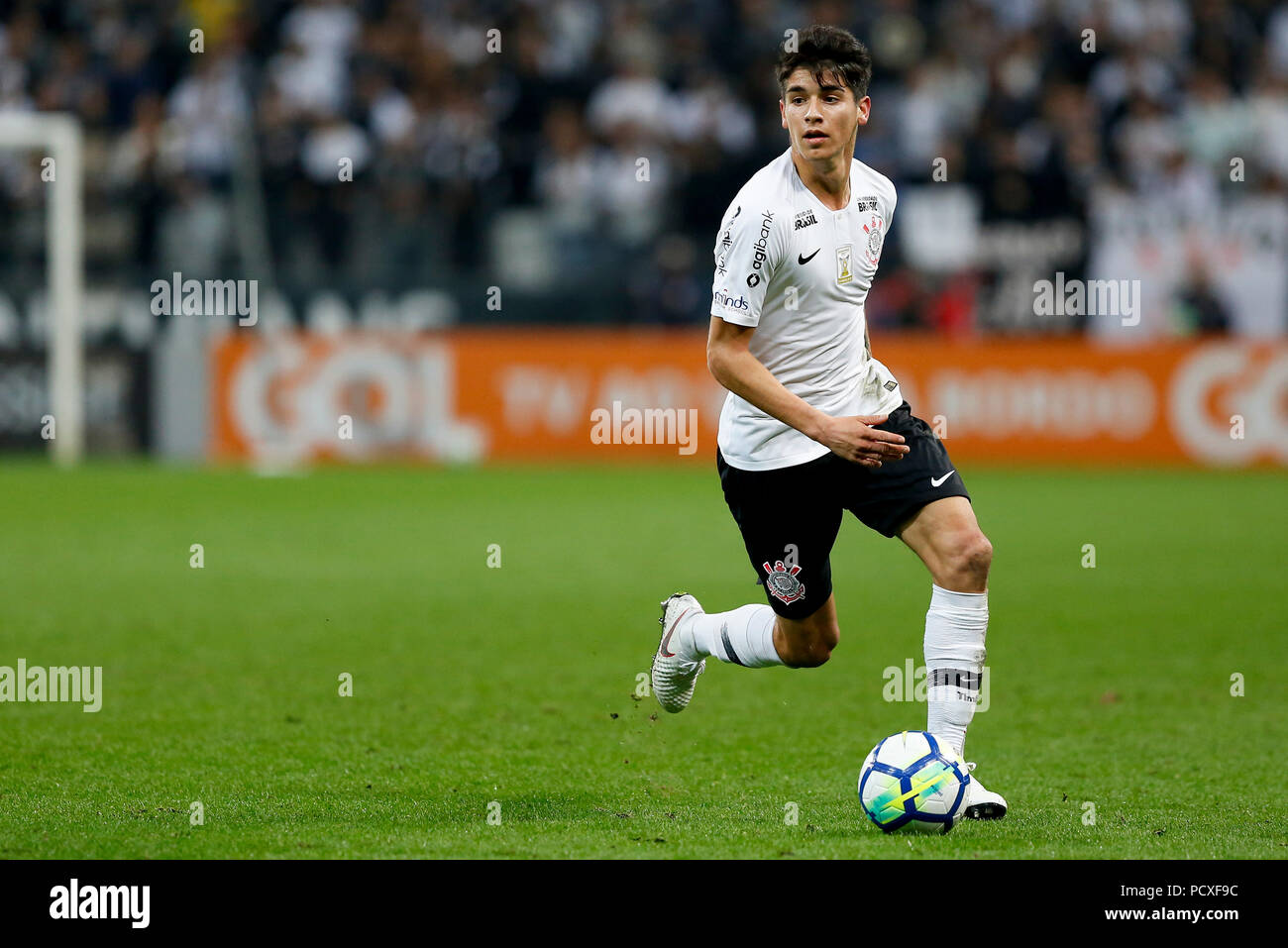 Sao Paulo, Brésil. 4 août 2018. Angelo Araos pendant le match entre les Corinthiens et de l'Atlético Paranaense tenue au Corinthiens Arena, Zone de l'Est de São Paulo. La comparaison n'est valable que pour le 17 tour de la 2018 Championnat du Brésil. (Photo : Marco Galvão/Fotoarena) Banque D'Images