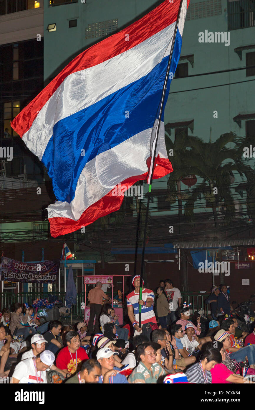 Manifestation politique à Bangkok, Thaïlande Banque D'Images
