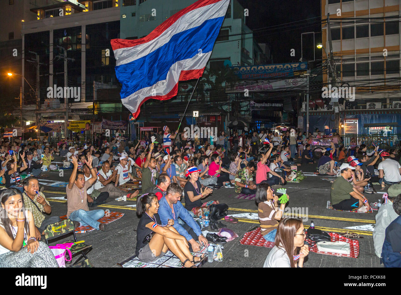 Manifestation politique à Bangkok, Thaïlande Banque D'Images
