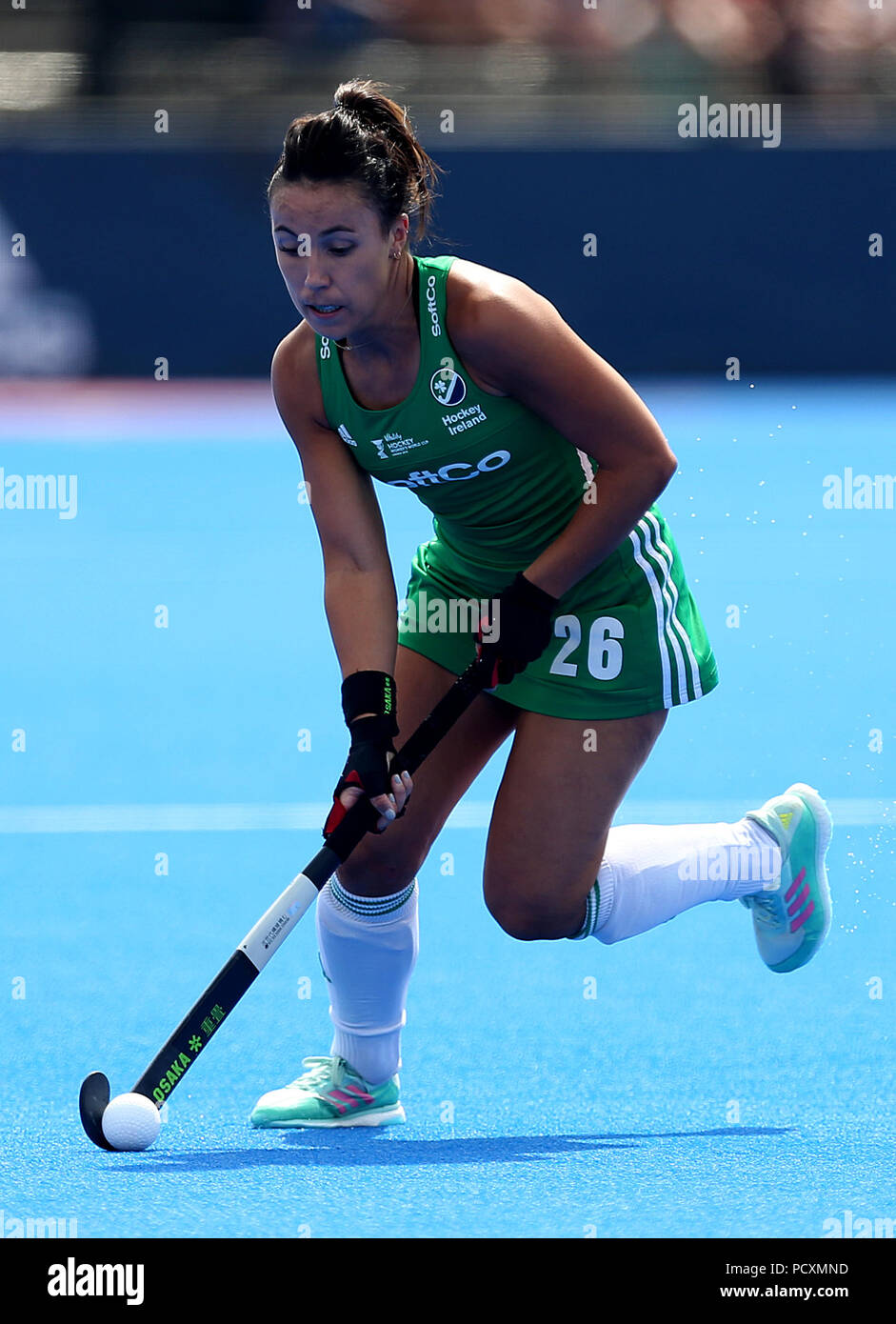 Ireland's Anna O'Flanagan en action au cours de l'épanouissement de la Coupe du Monde féminine de hockey Semi finale match à la Lee Valley Hockey and Tennis Centre, Londres. ASSOCIATION DE PRESSE Photo, Photo date : Samedi 4 août 2018. Crédit photo doit se lire : Steven Paston/PA Wire Banque D'Images