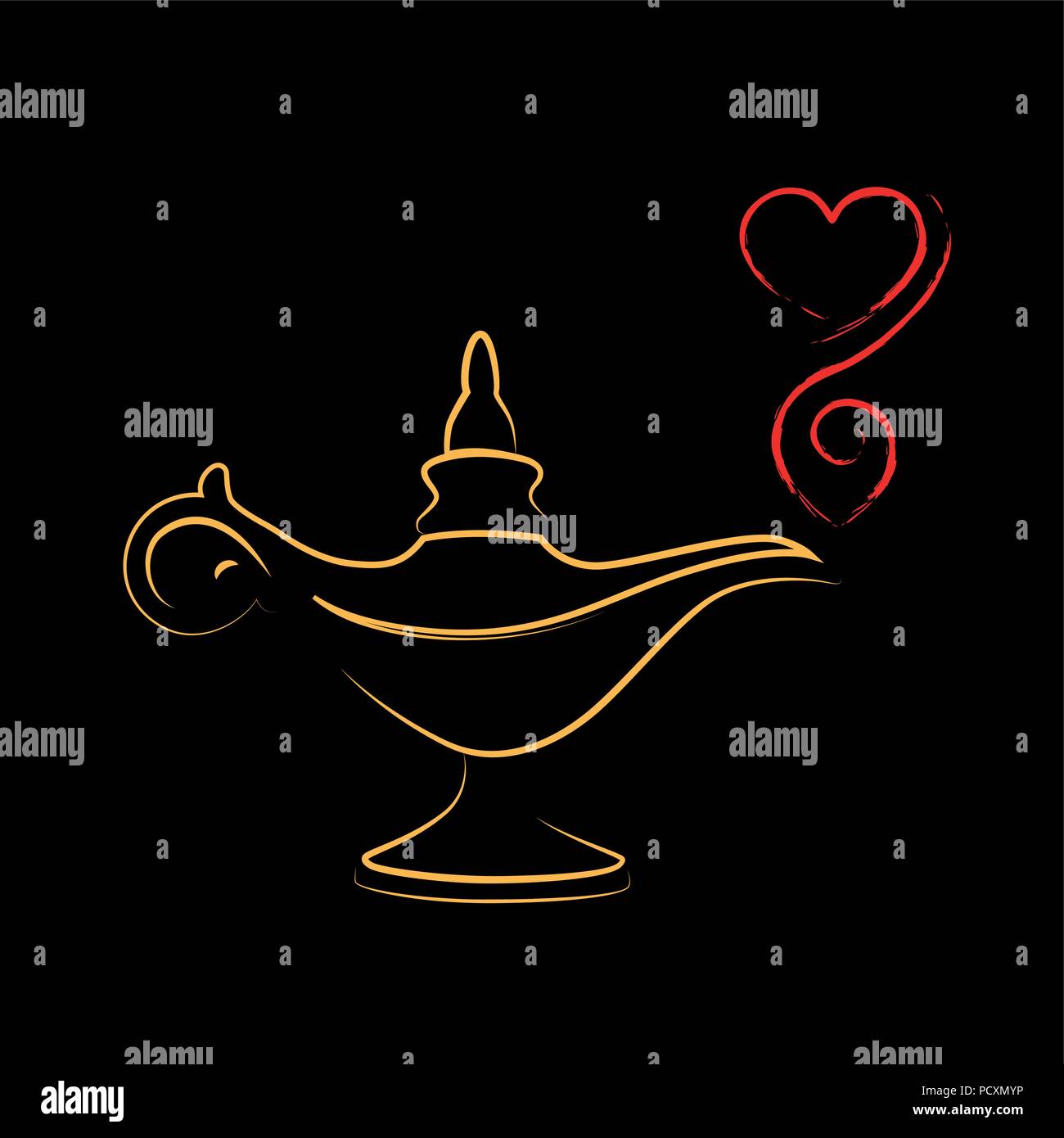 La magie d'Aladin lampe miracle love vector illustration Illustration de Vecteur