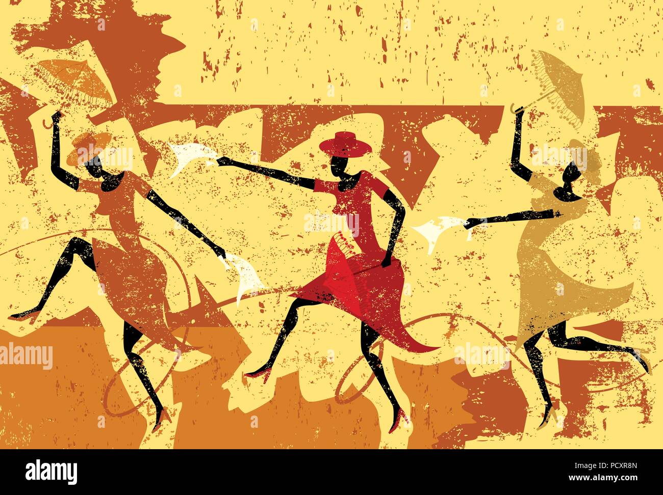 Revelers dancing Illustration de Vecteur