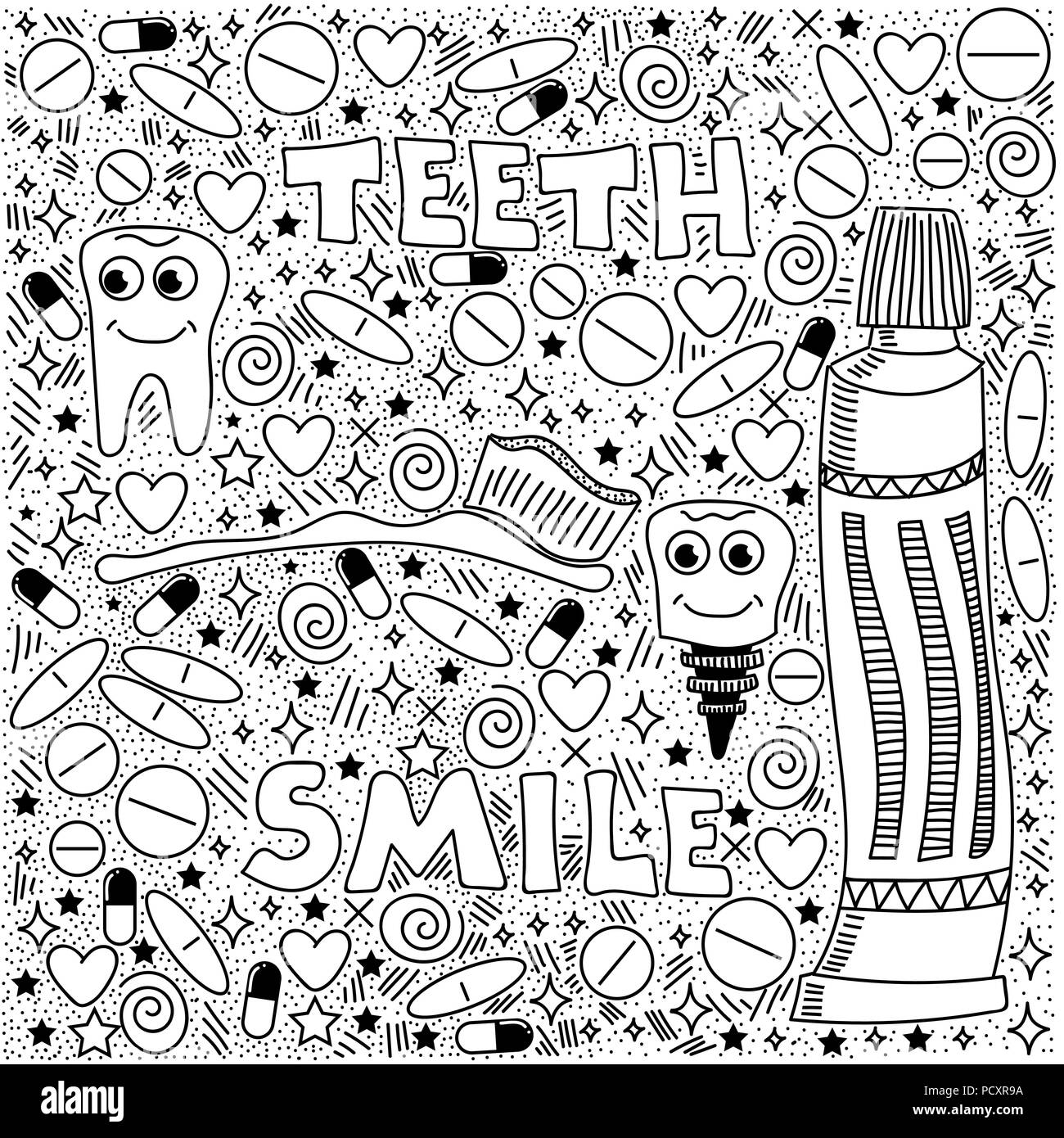 Doodle motif médical Illustration de Vecteur