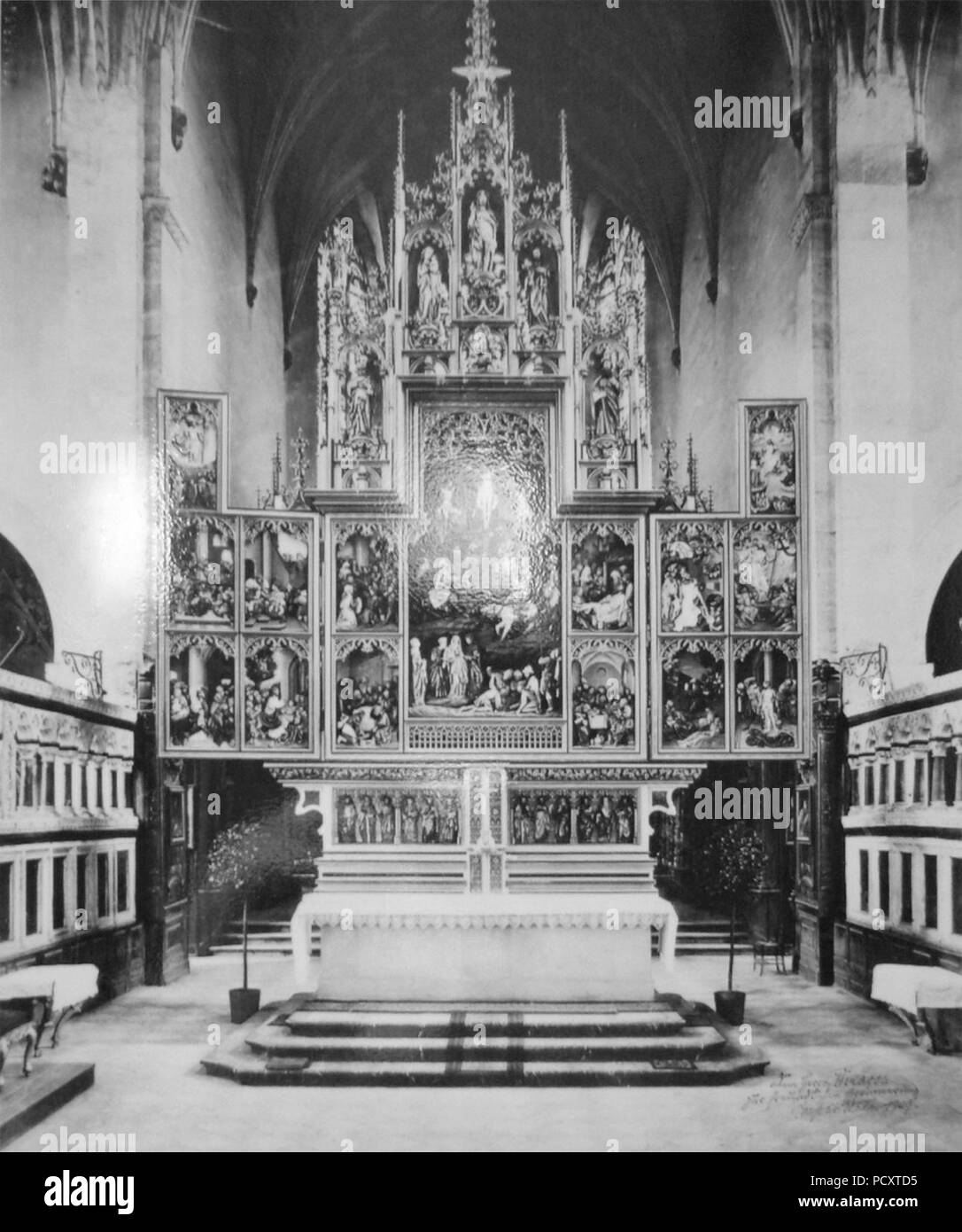 Autel de l'abbaye de Saint Matthias (1909). Banque D'Images