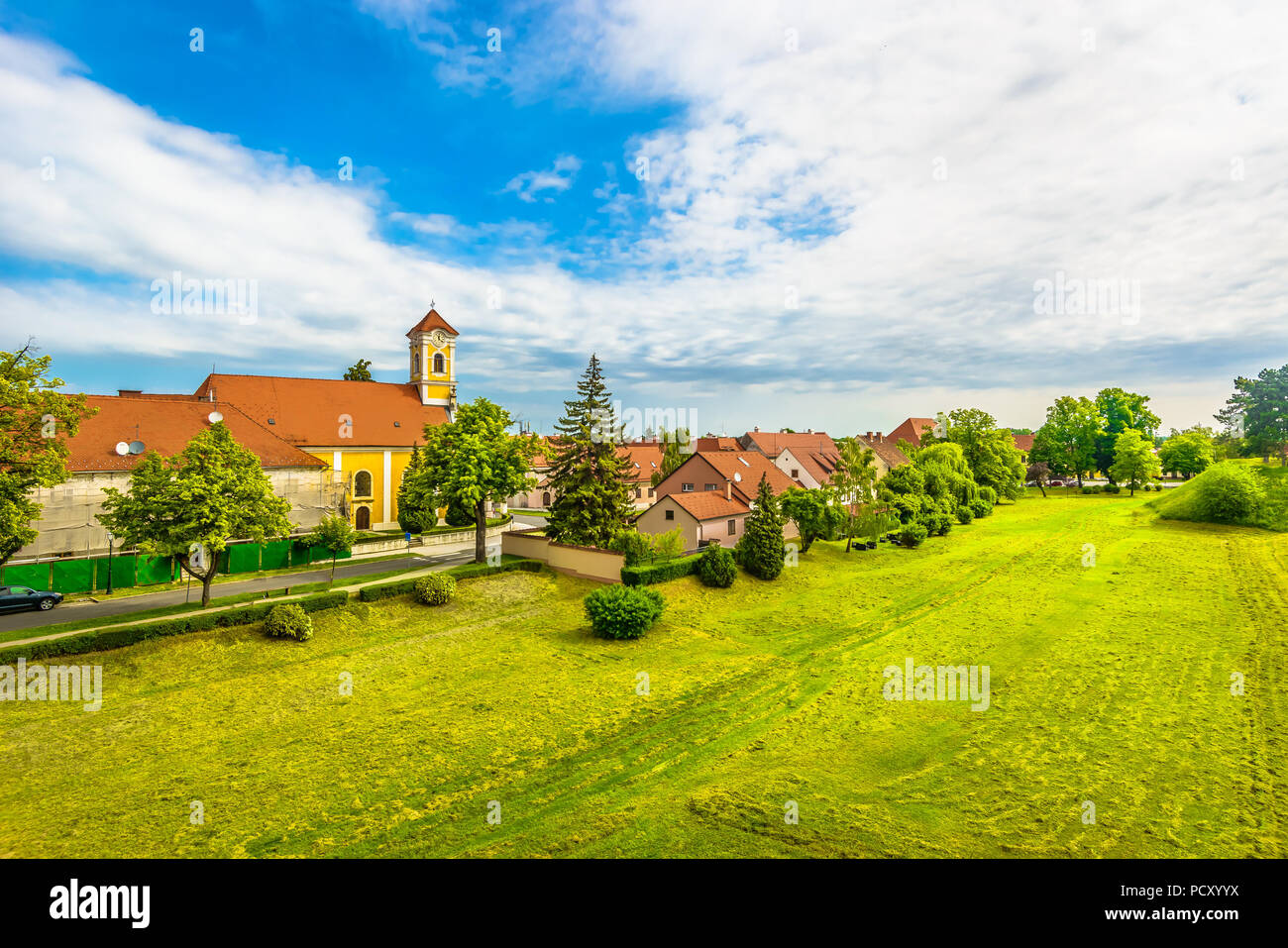 Vue panoramique à en ville Varazdin dans le Nord de la Croatie, de l'Europe. Banque D'Images