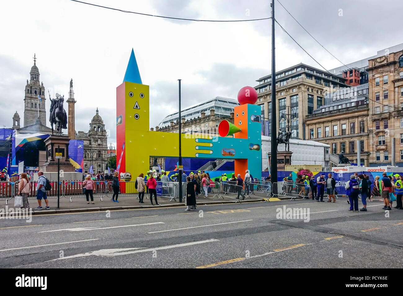 Entrée au Festival 2018 de George Square à partir de la rue Queen, à Glasgow en Écosse Royaume-uni en association avec l'European Championships 2018 Glasgow Banque D'Images