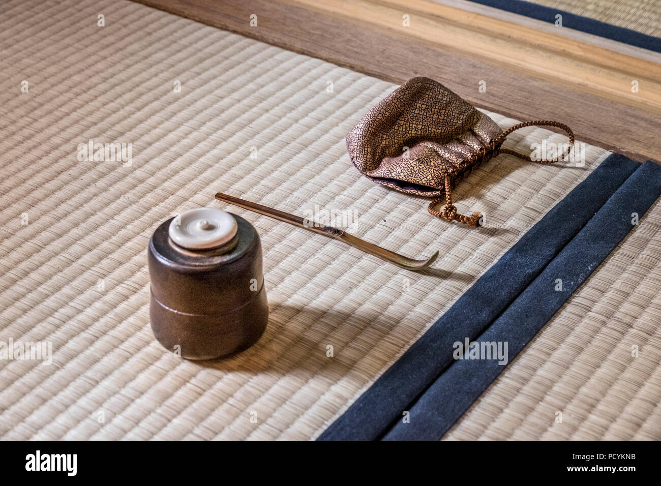 La cérémonie du thé japonaise traditionnelle. Banque D'Images