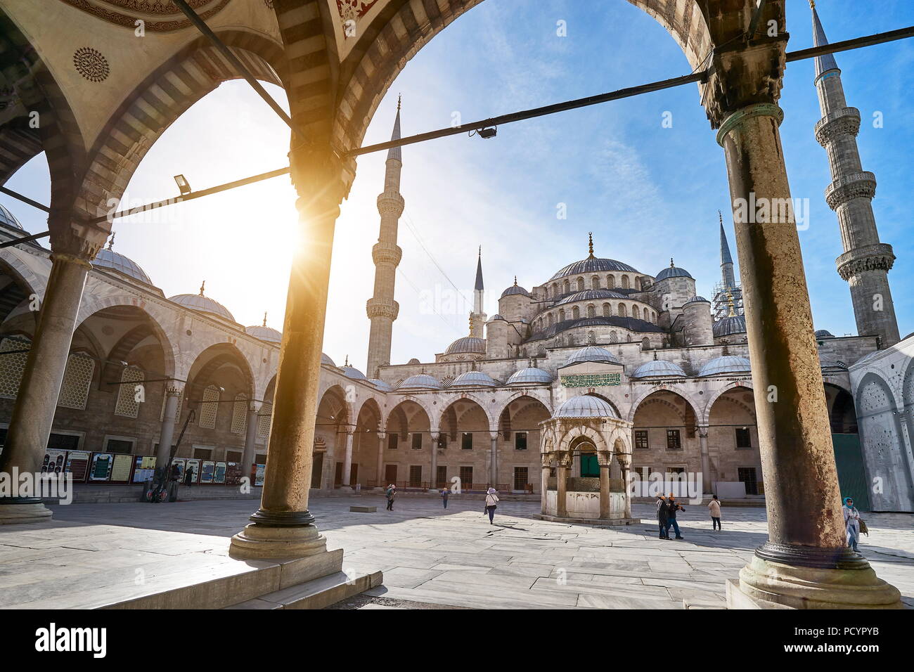 La Mosquée Bleue, la Mosquée Sultan Ahmed, UNESCO World Heritage Site, Istanbul, Turquie Banque D'Images