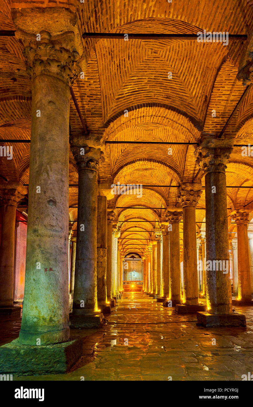 La citerne basilique, Istanbul, Turquie Banque D'Images