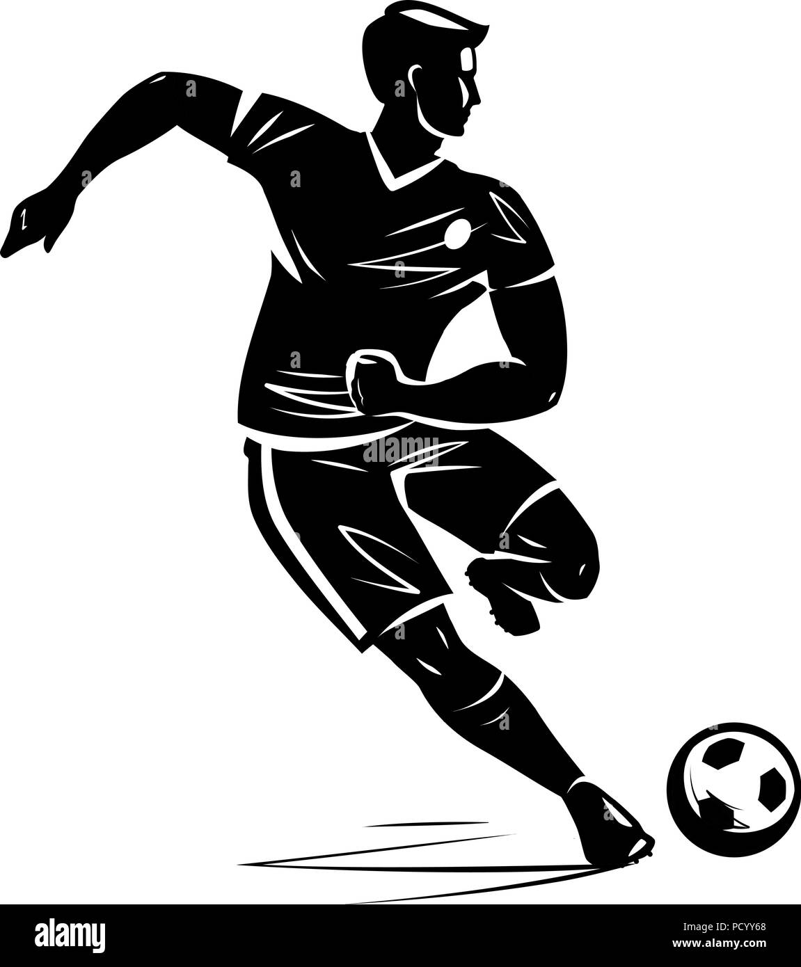 Joueur de football, silhouette. Vector illustration Illustration de Vecteur