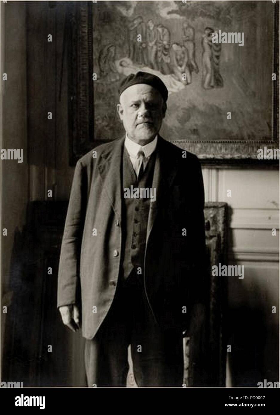 Ambroise Vollard, debout devant des Picasso Evocación. El entierro de Casagemas. Banque D'Images
