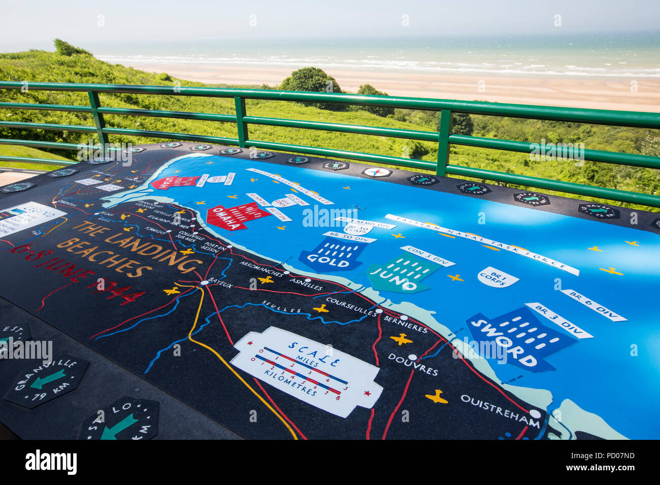 Une Carte De Debarquement Sur La Plage Au Cimetiere Americain De Coleville Sur Mer A La Tombee De L Invasion Alliee Pendant Le Debarquement Photo Stock Alamy