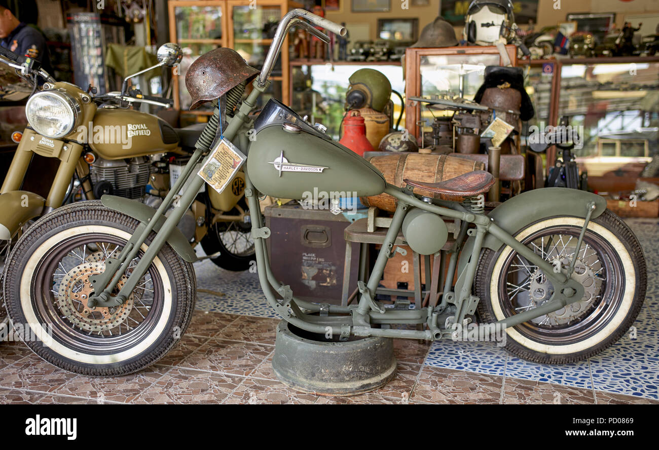 Moto Harley Davidson Vintage Banque D'Images