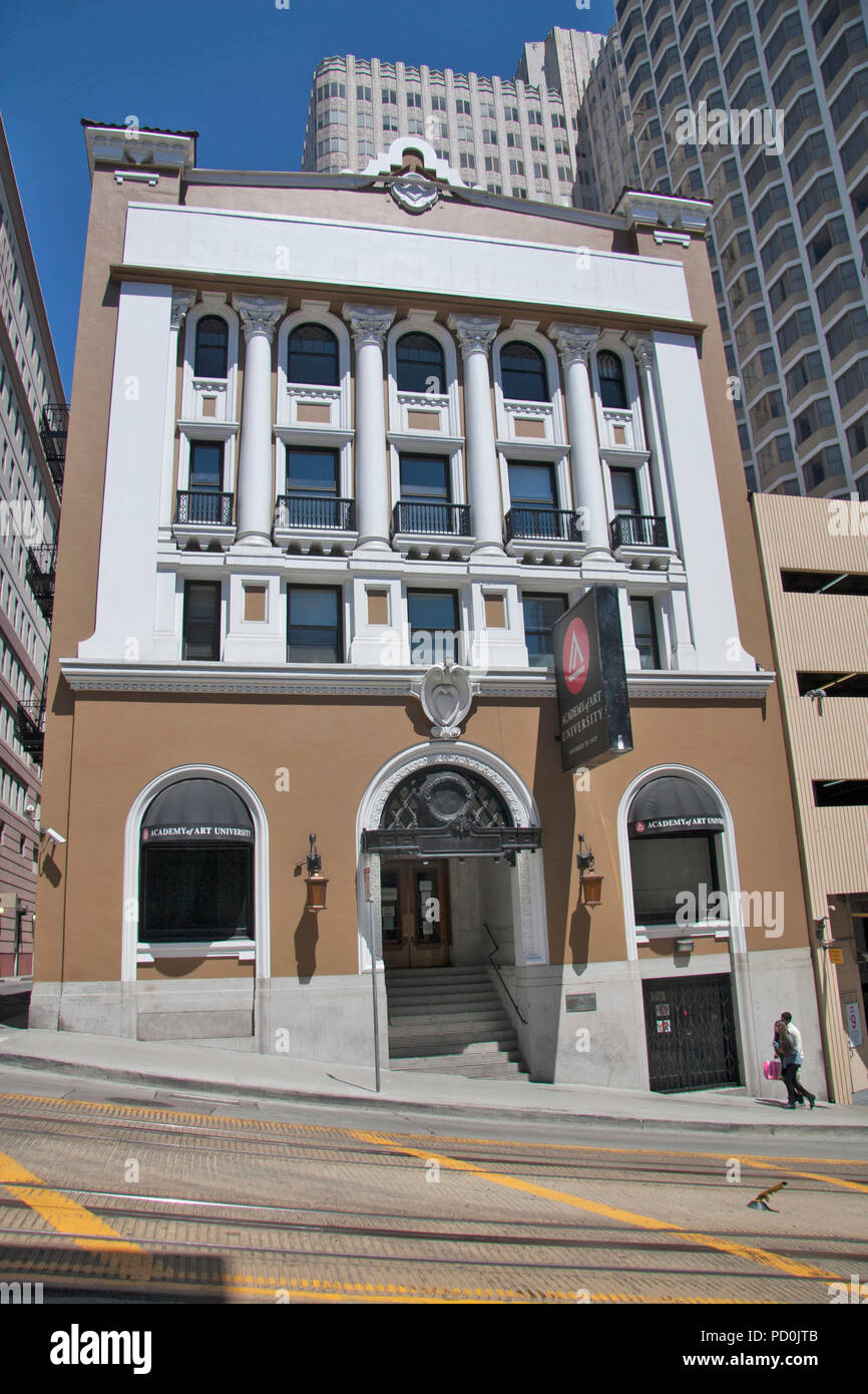 La célèbre école de l'étude artistique, le San Francisco Academy of Art, dans le centre-ville de San Francisco, en Californie. Banque D'Images
