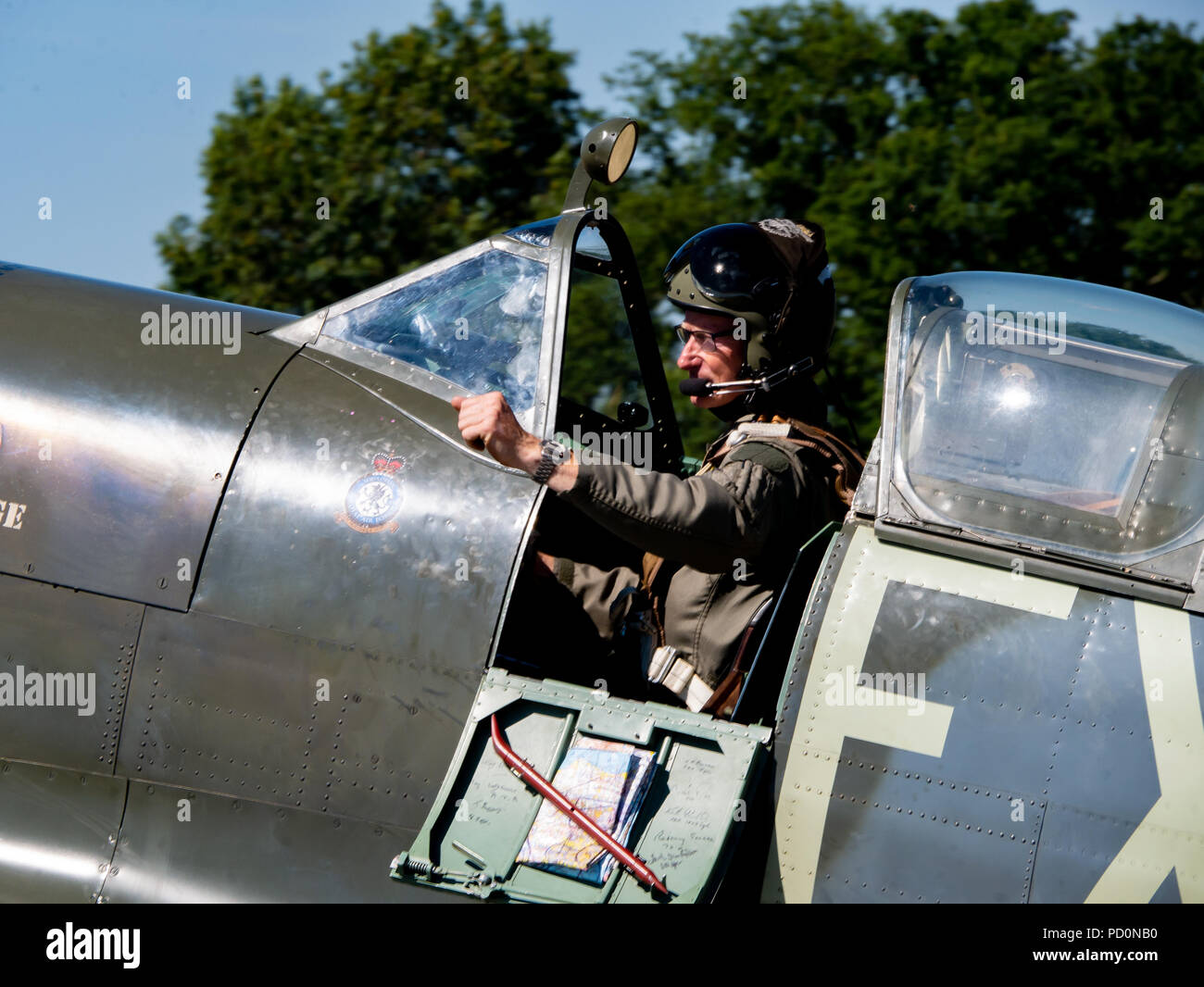 Supermarine Spitfire MKIX TD314 St George, Headcorn, Kent UK Banque D'Images