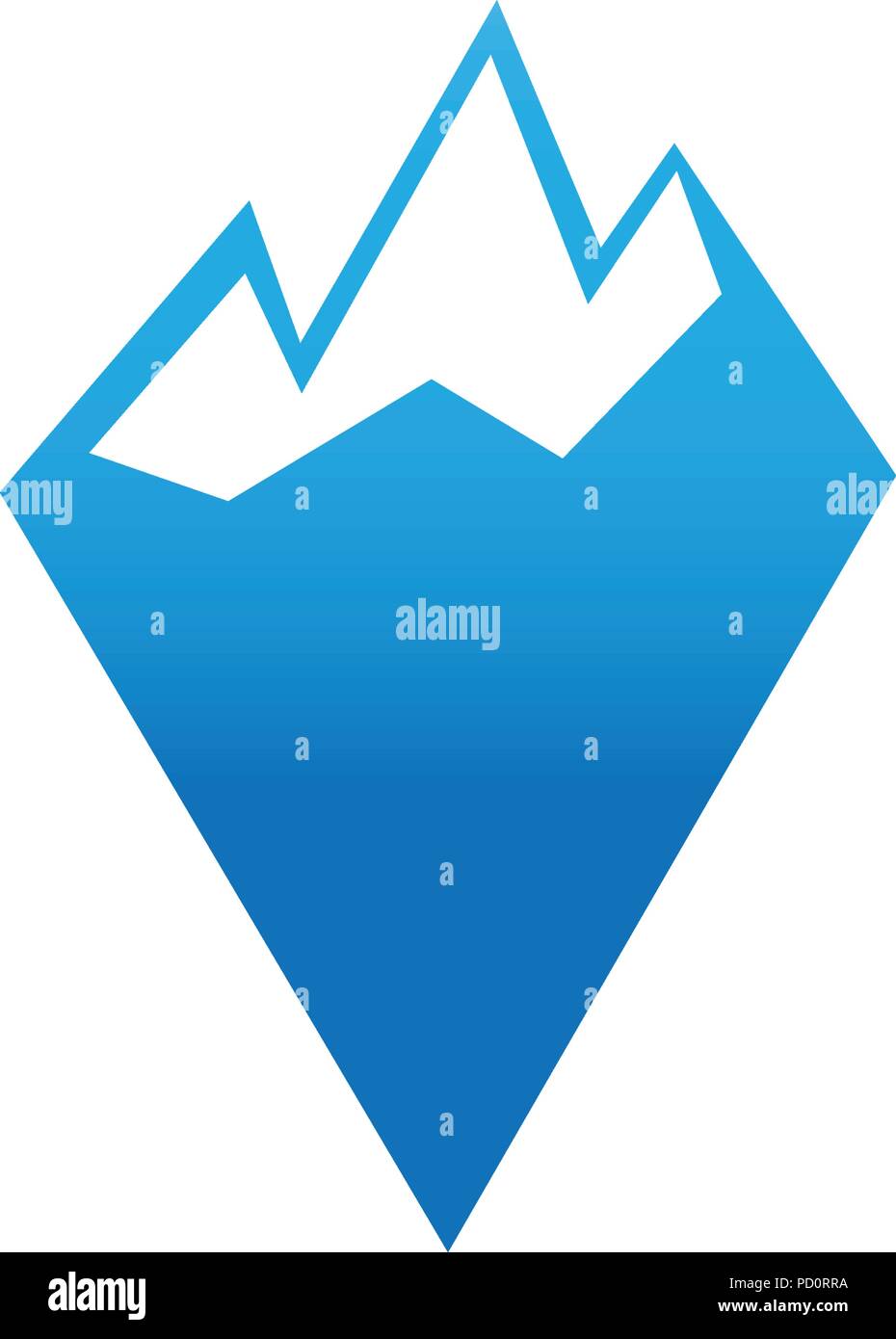 La montagne de glace propre et élégant avec sa partie inférieure logo design concept vector Illustration de Vecteur