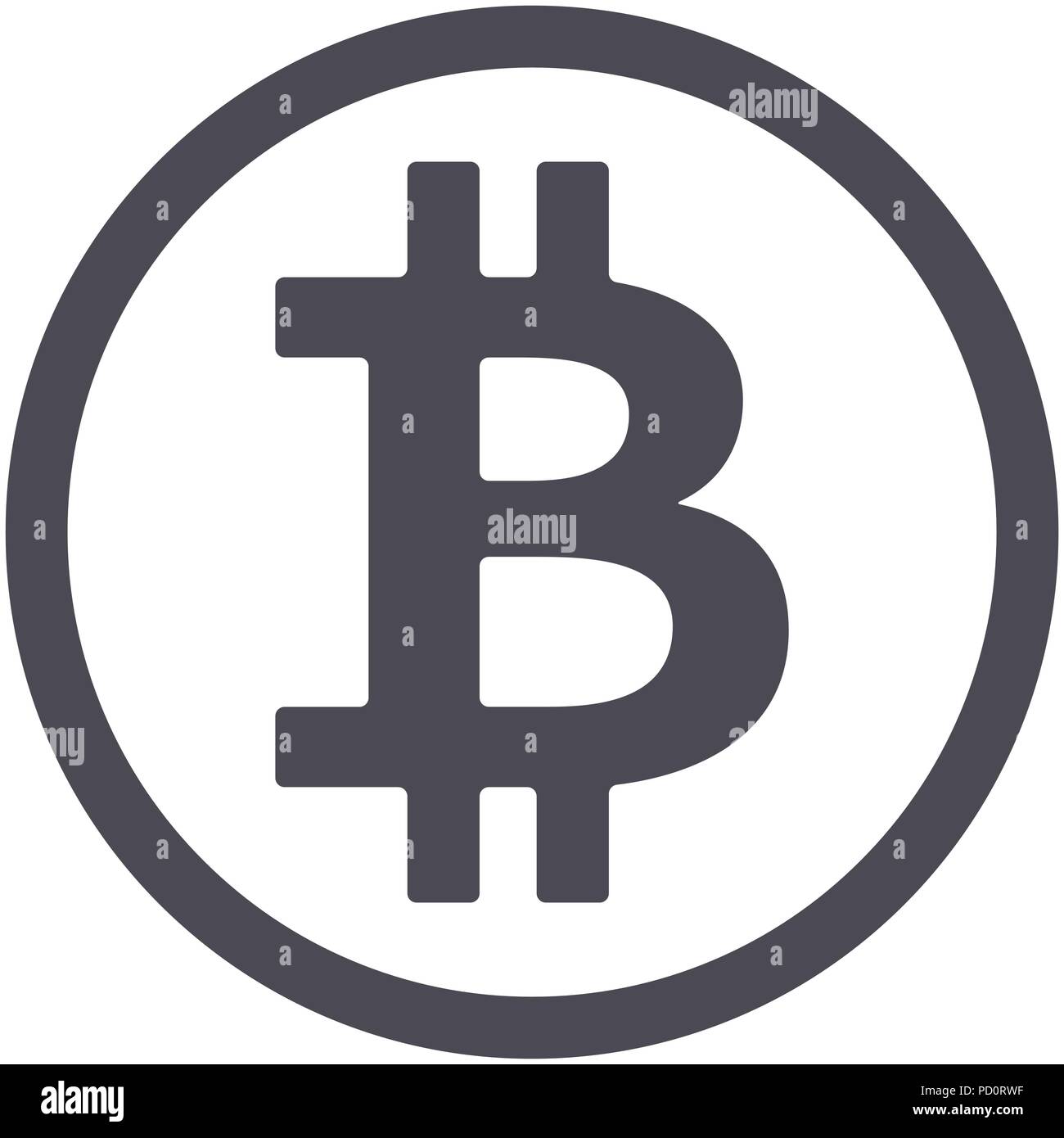 Icône télévision Bitcoin isolé sur fond blanc pour l'utilisation dans des projets web ou applications mobiles. Cryptocurrency le symbole rond. Vector EPS 10 Illustration de Vecteur