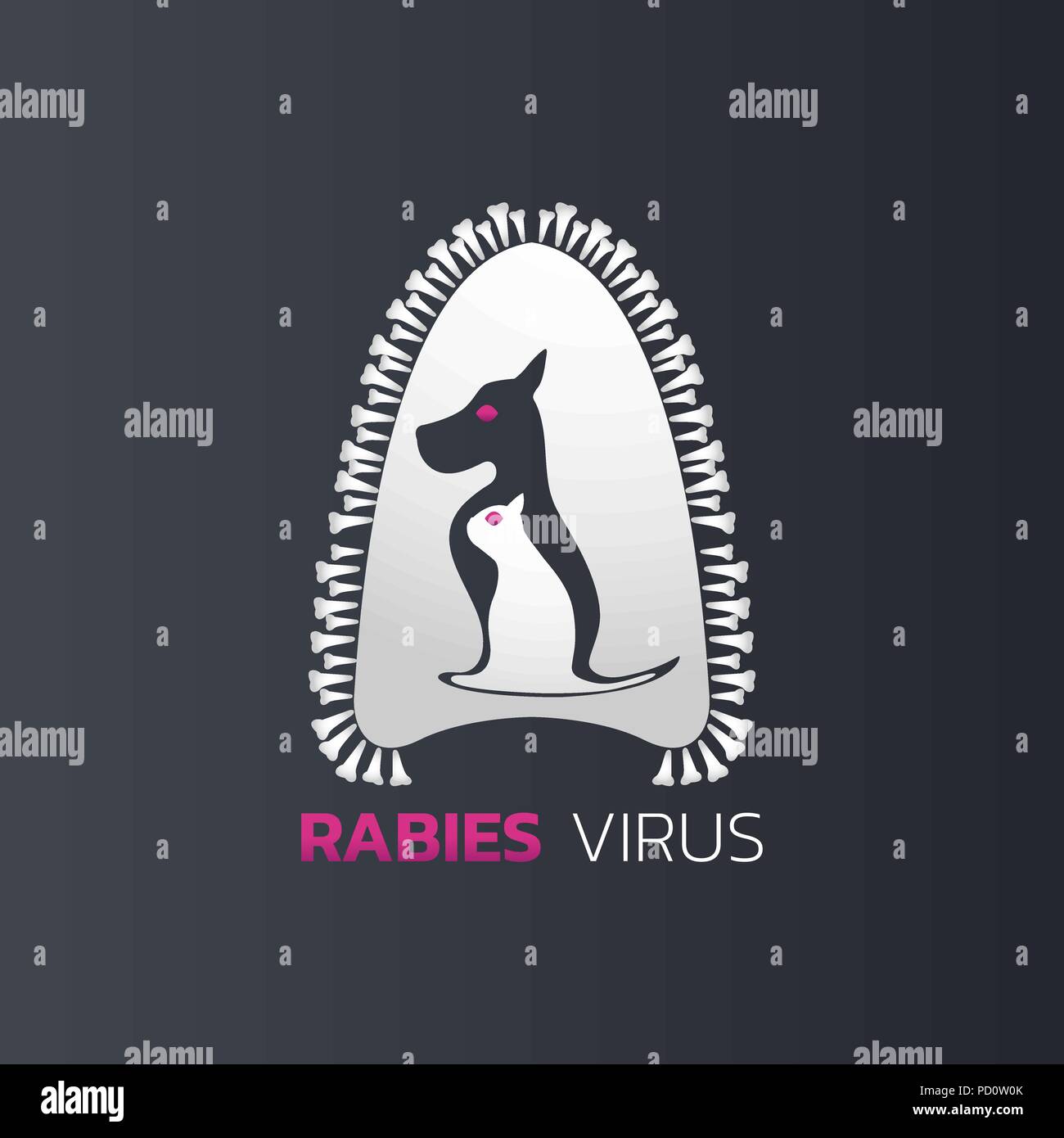 Virus de la rage, conception logo icon vector illustration Illustration de Vecteur