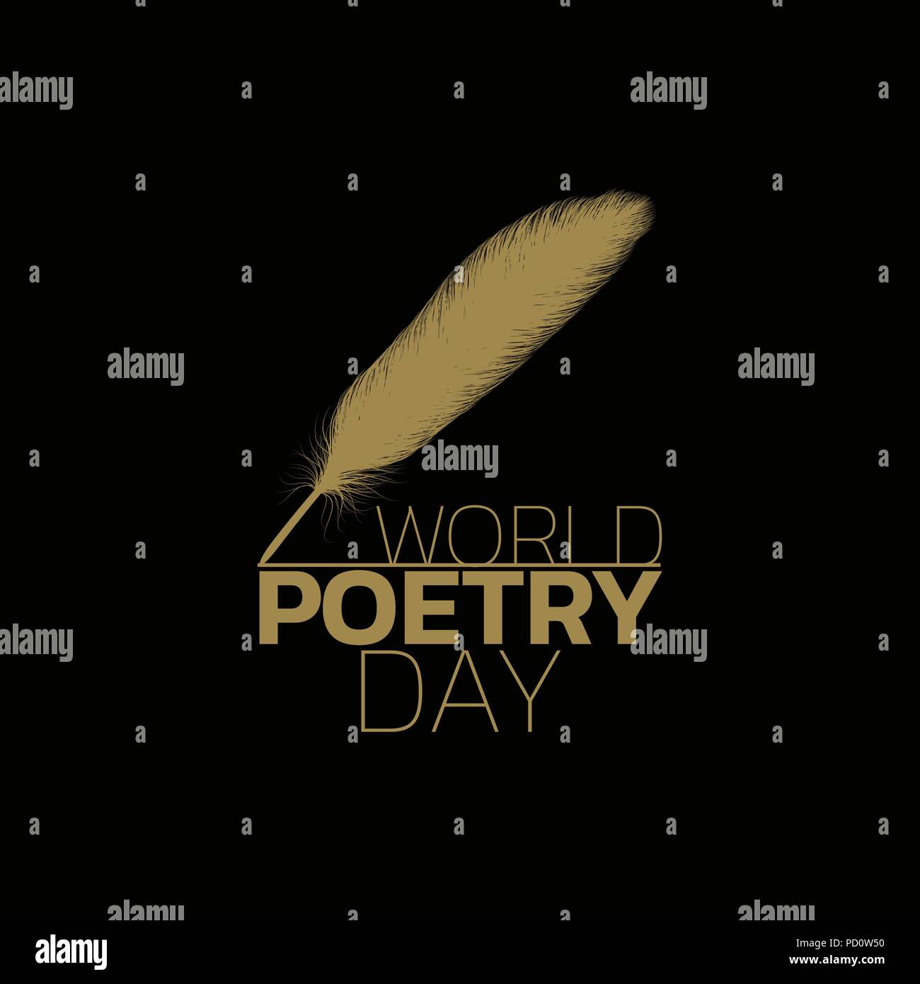 Logo de la Journée mondiale de la poésie, de conception icône vector illustration Illustration de Vecteur