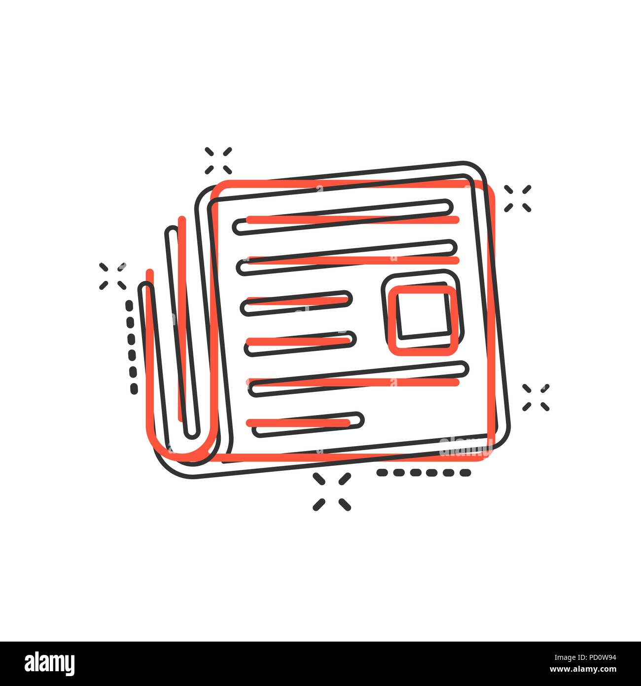 Cartoon Vector icône journal dans le style comique. Sign illustration ...