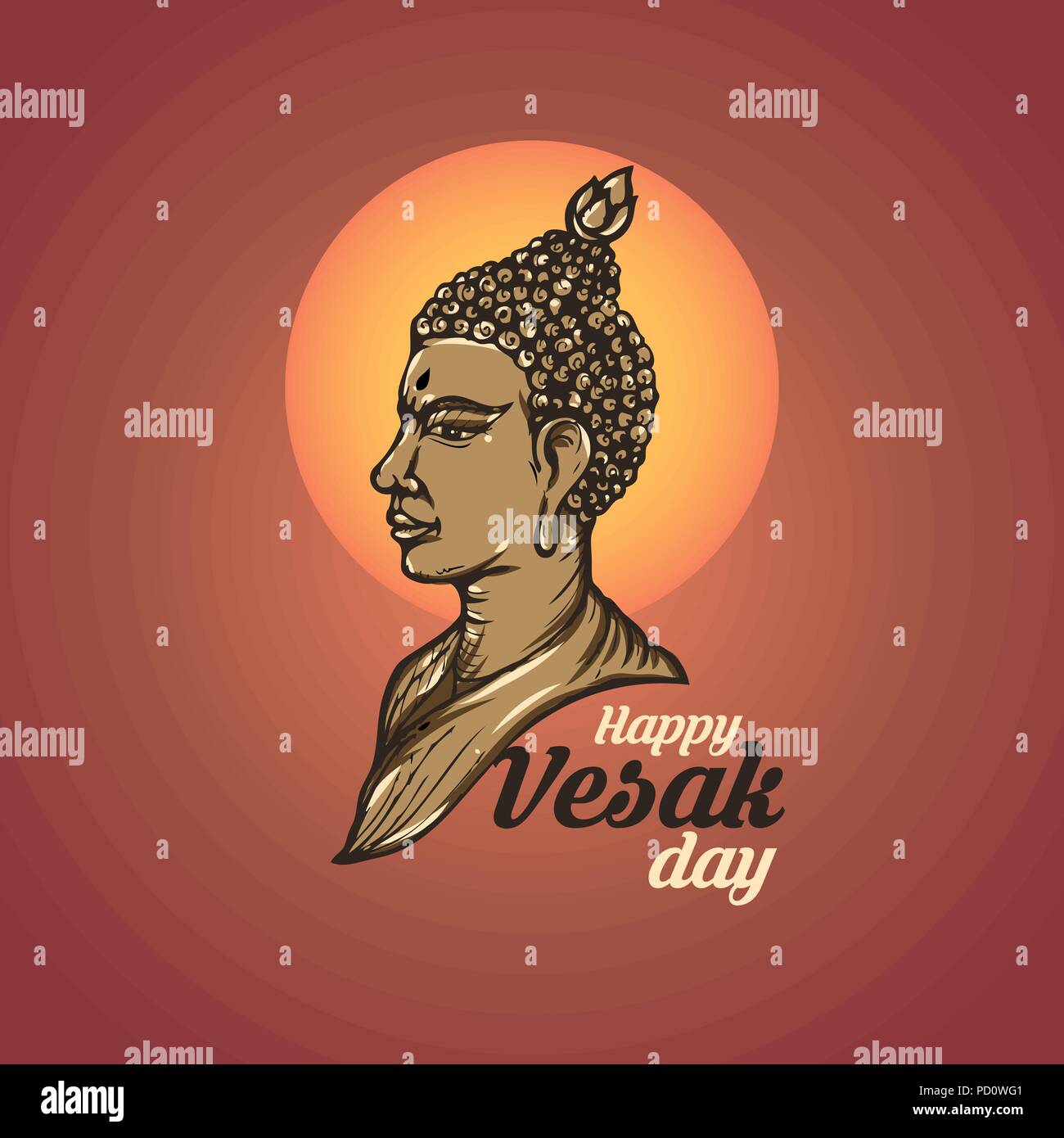 Illustration de l'Heureux Jour du Vesak ou Bouddha Purnima, fond illustration vectorielle. Illustration de Vecteur